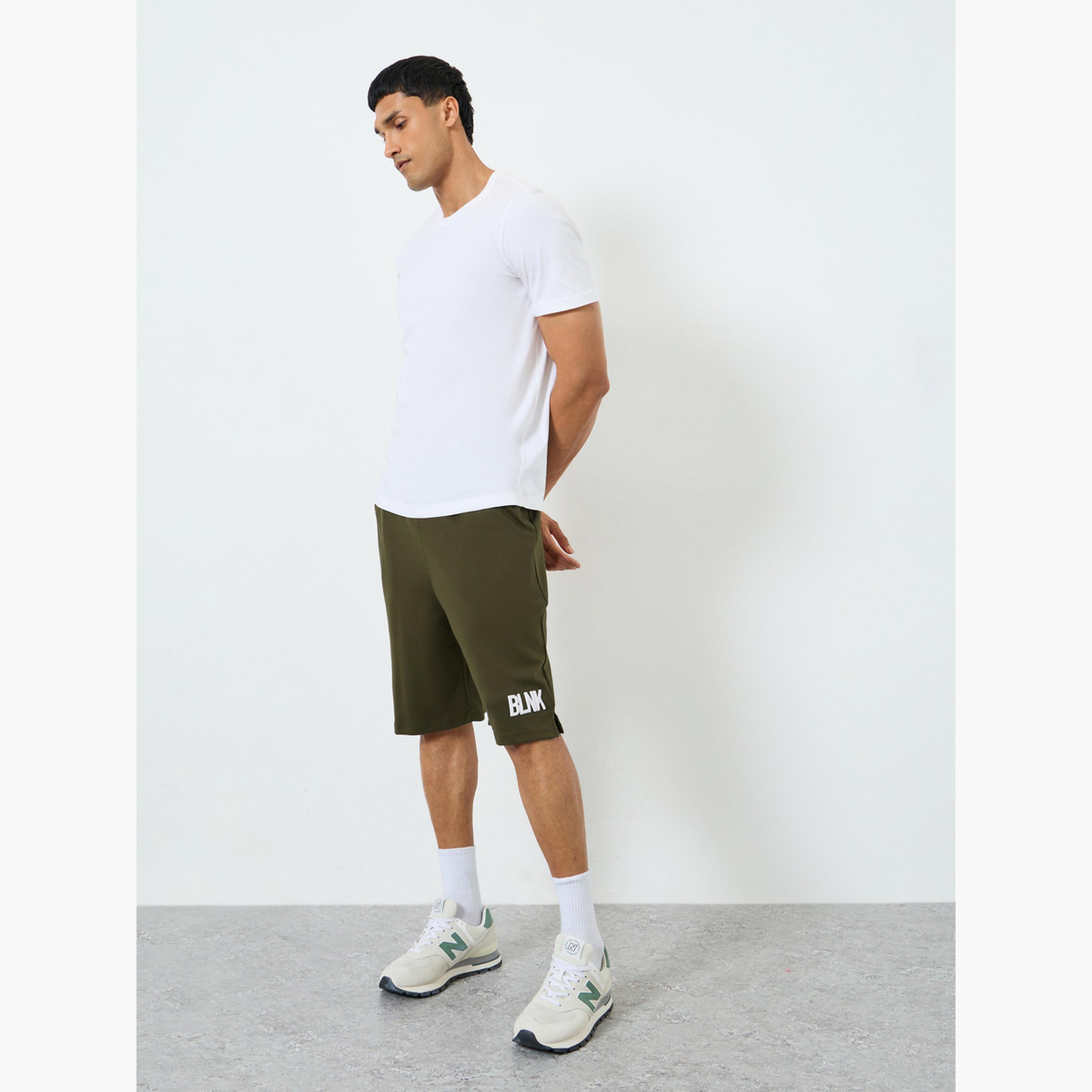 Styli Men Olive Green Oversized Knit Shorts-men-clothing-bottoms-shorts-image-2