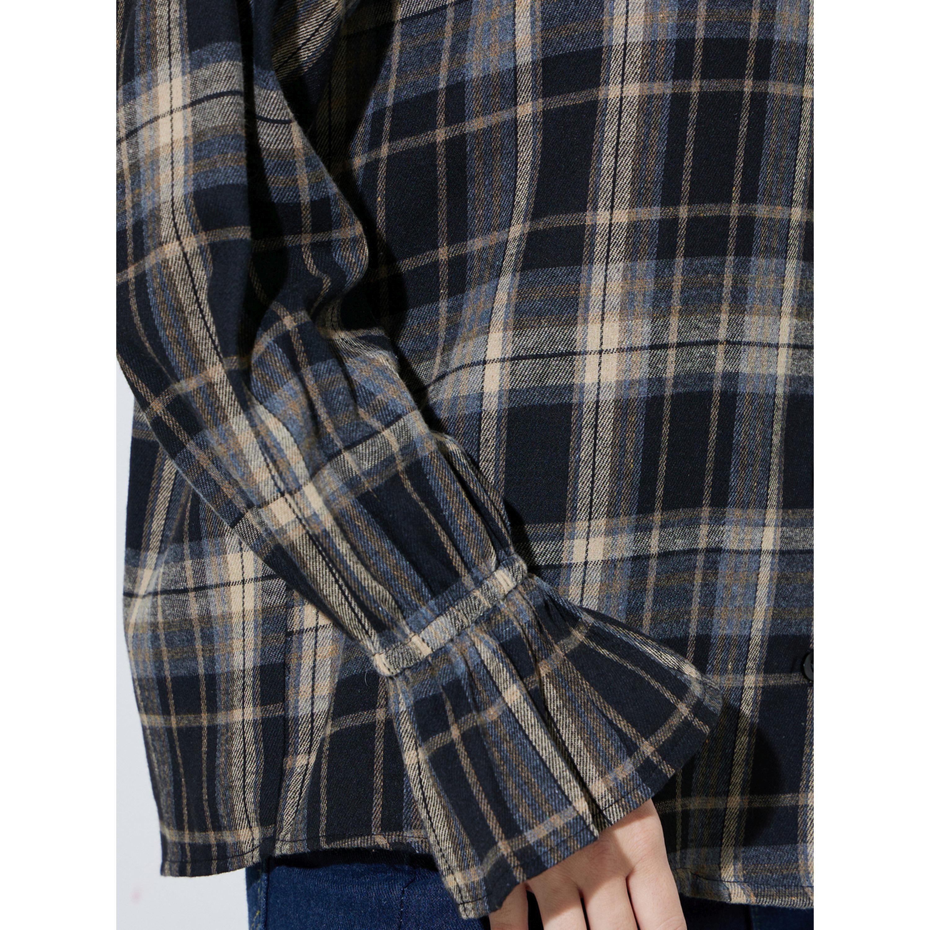 Styli Black Checked Print Long Sleeve Shirt-women-clothing-shirtsandblouses-shirts-image-7