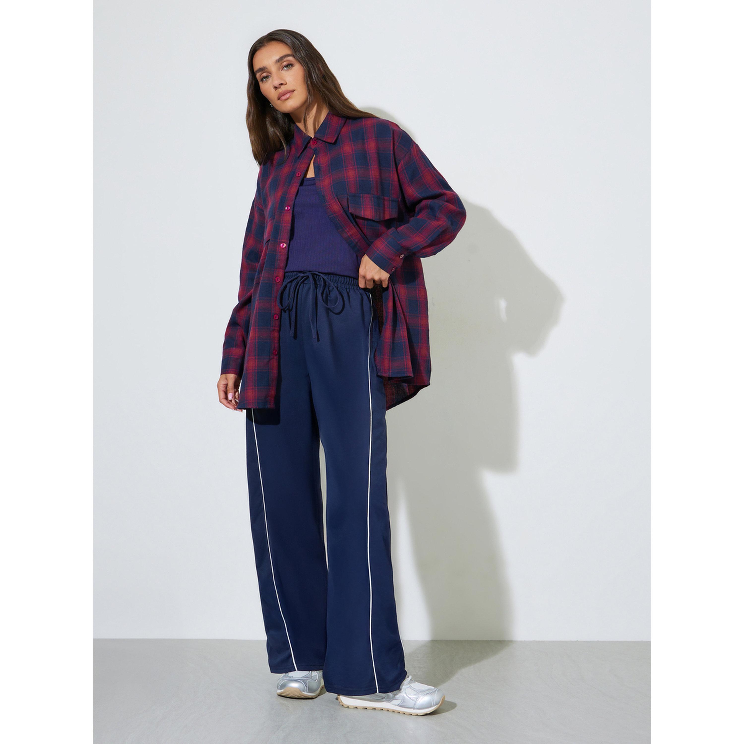 Styli Oversized Checked Print Buttoned Shirt-women-clothing-shirtsandblouses-shirts-image-2