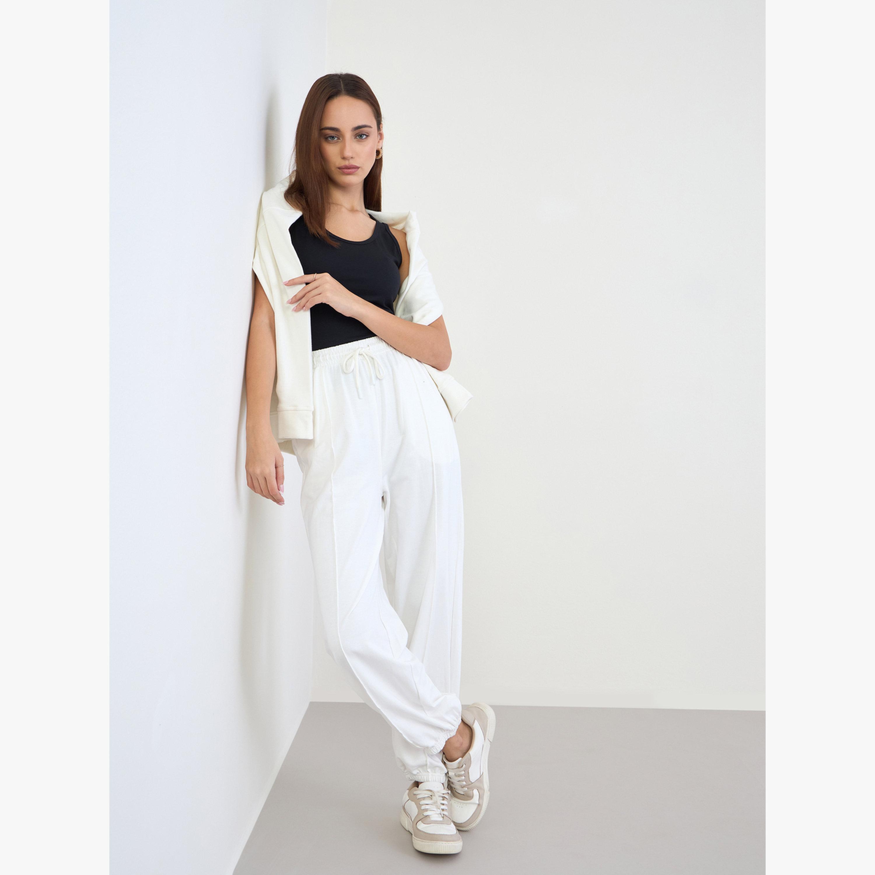 Styli Women Off-White Relaxed Fit Joggers-women-clothing-bottoms-joggers-image-2