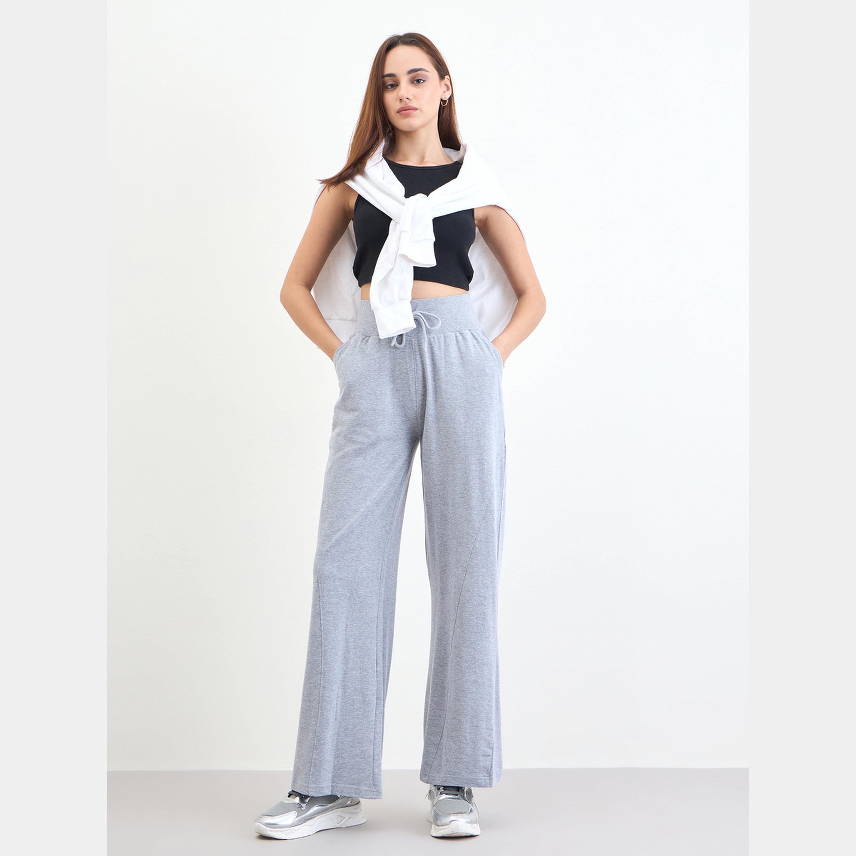 Styli Grey Wide leg Joggers with Drawstring-women-clothing-bottoms-joggers-image-2