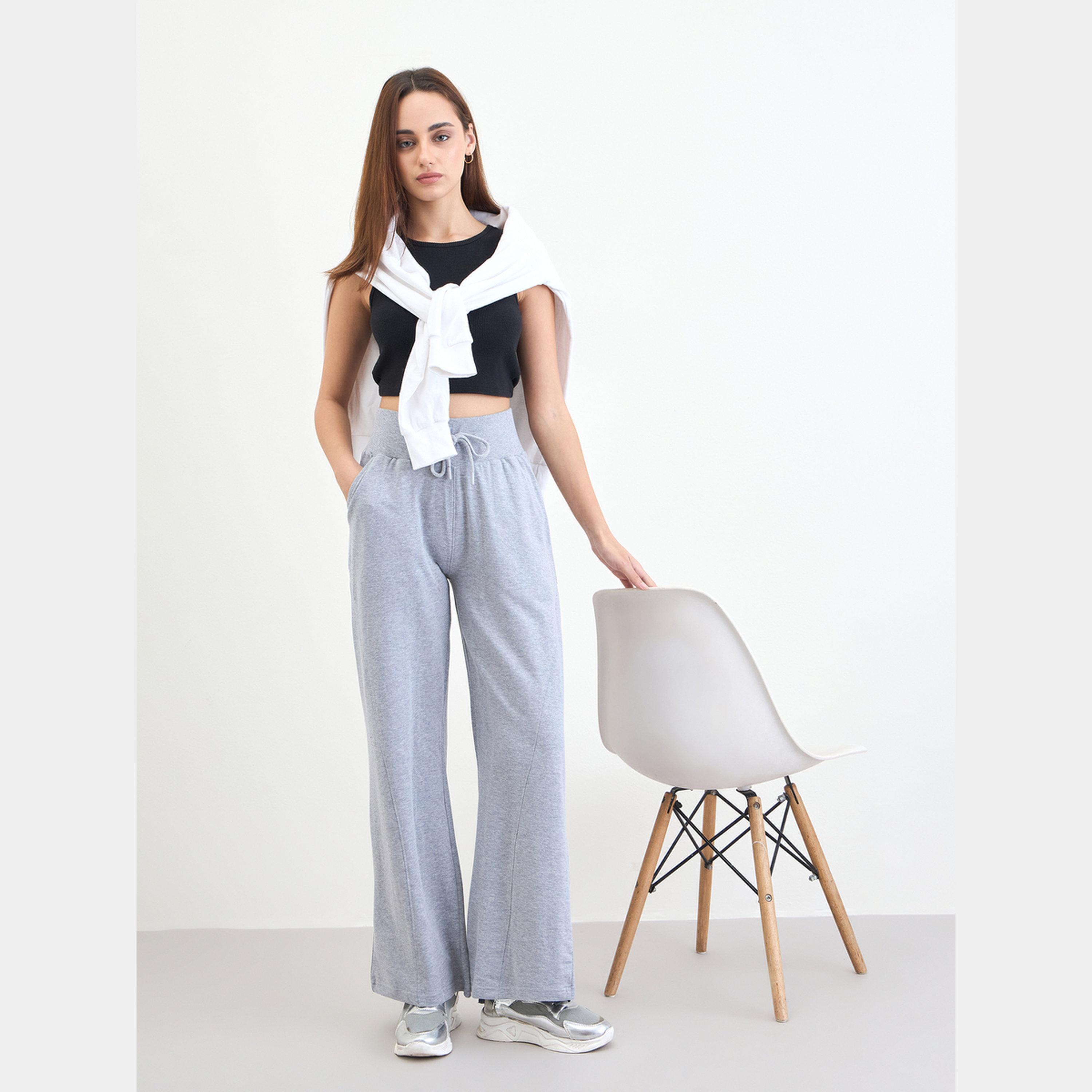 Styli Grey Wide leg Joggers with Drawstring-women-clothing-bottoms-joggers-image-3