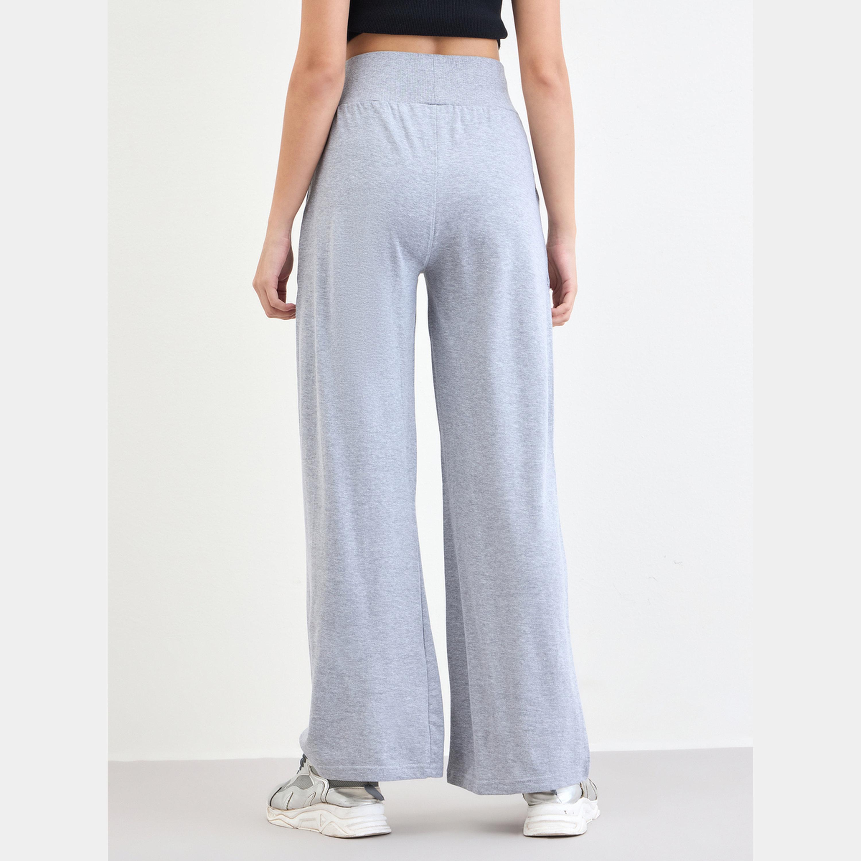ستايلي - بنطال رياضي رمادي واسع الساق مع رباط-women-clothing-bottoms-joggers-image-5