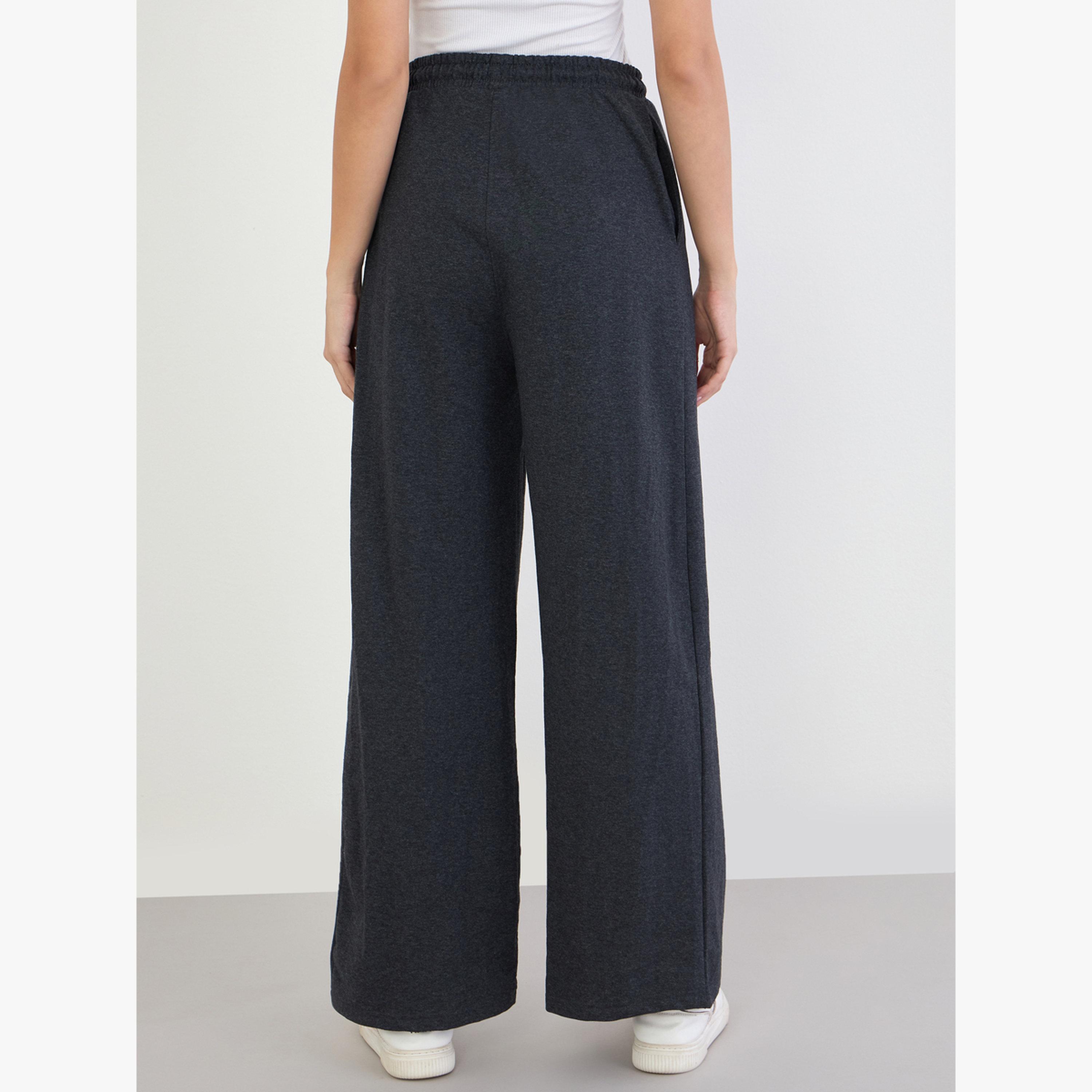 Styli Women Charcoal Wide Leg Joggers-women-clothing-bottoms-joggers-image-3