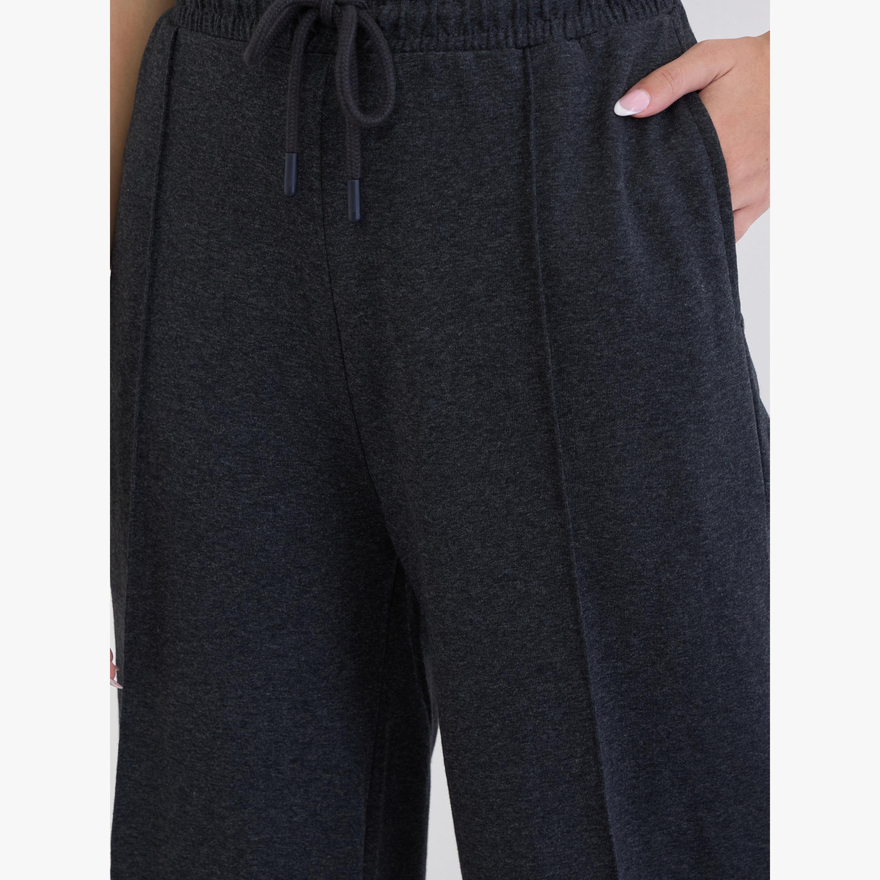 Styli Women Charcoal Wide Leg Joggers-women-clothing-bottoms-joggers-image-4