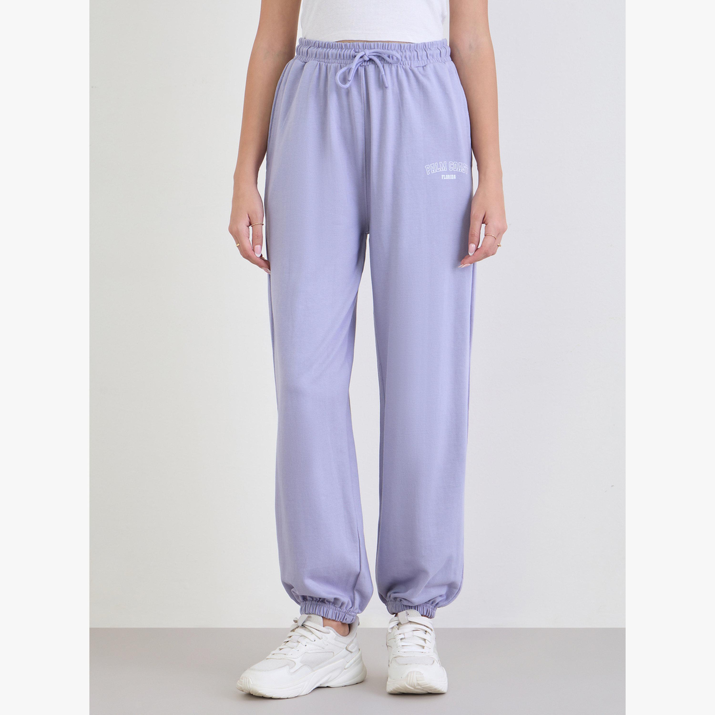 Styli Women Light Blue Relaxed Fit Joggers-women-clothing-bottoms-joggers-image-1