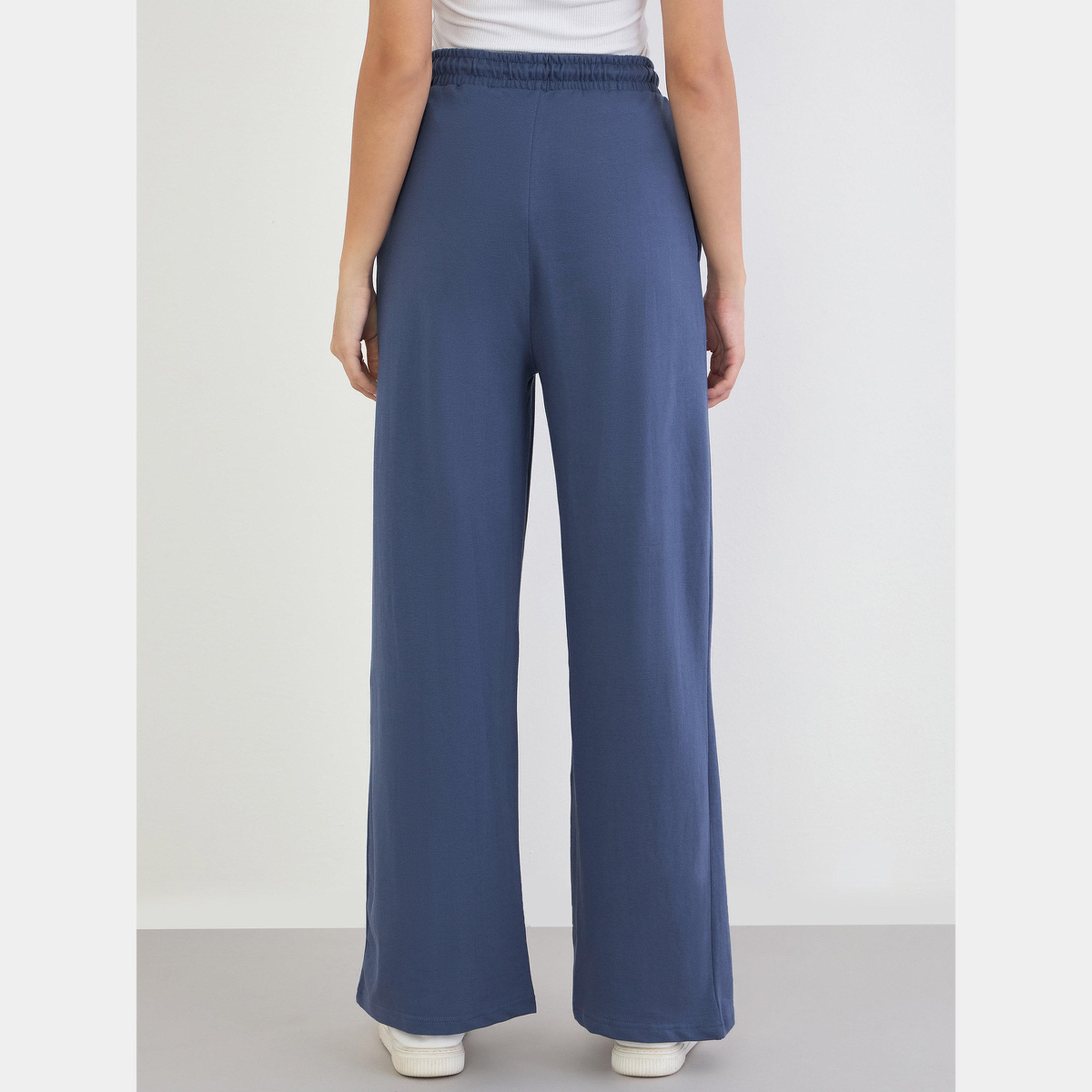 ستايلي - بنطال رياضي نسائي واسع الساق باللون الأزرق-women-clothing-bottoms-trousers-image-4