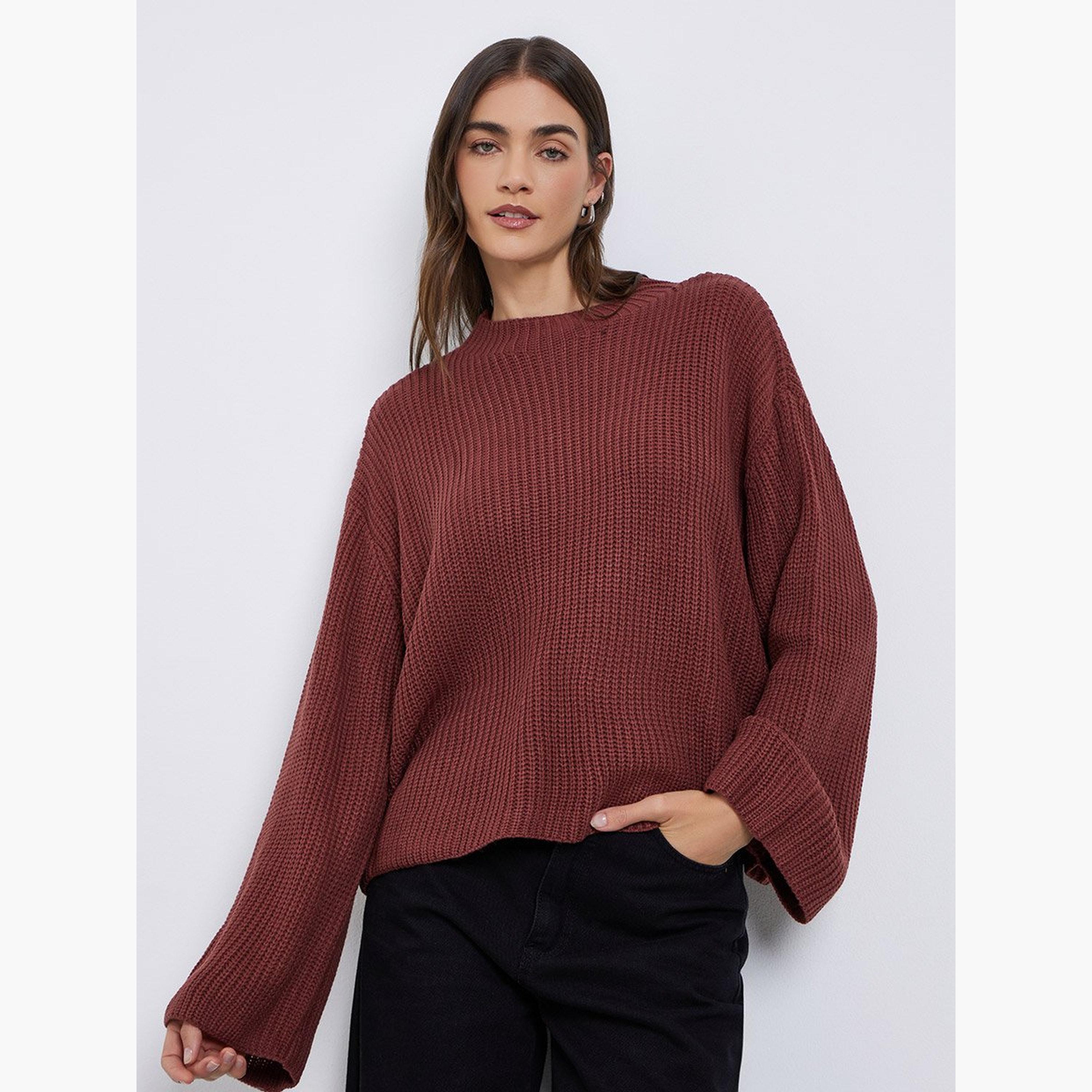 ستايلي - سترة محبوكة سميكة بقصّة صندوقية من الصدأ-women-winterwear-cardigansandjumpers-jumpers-image-1