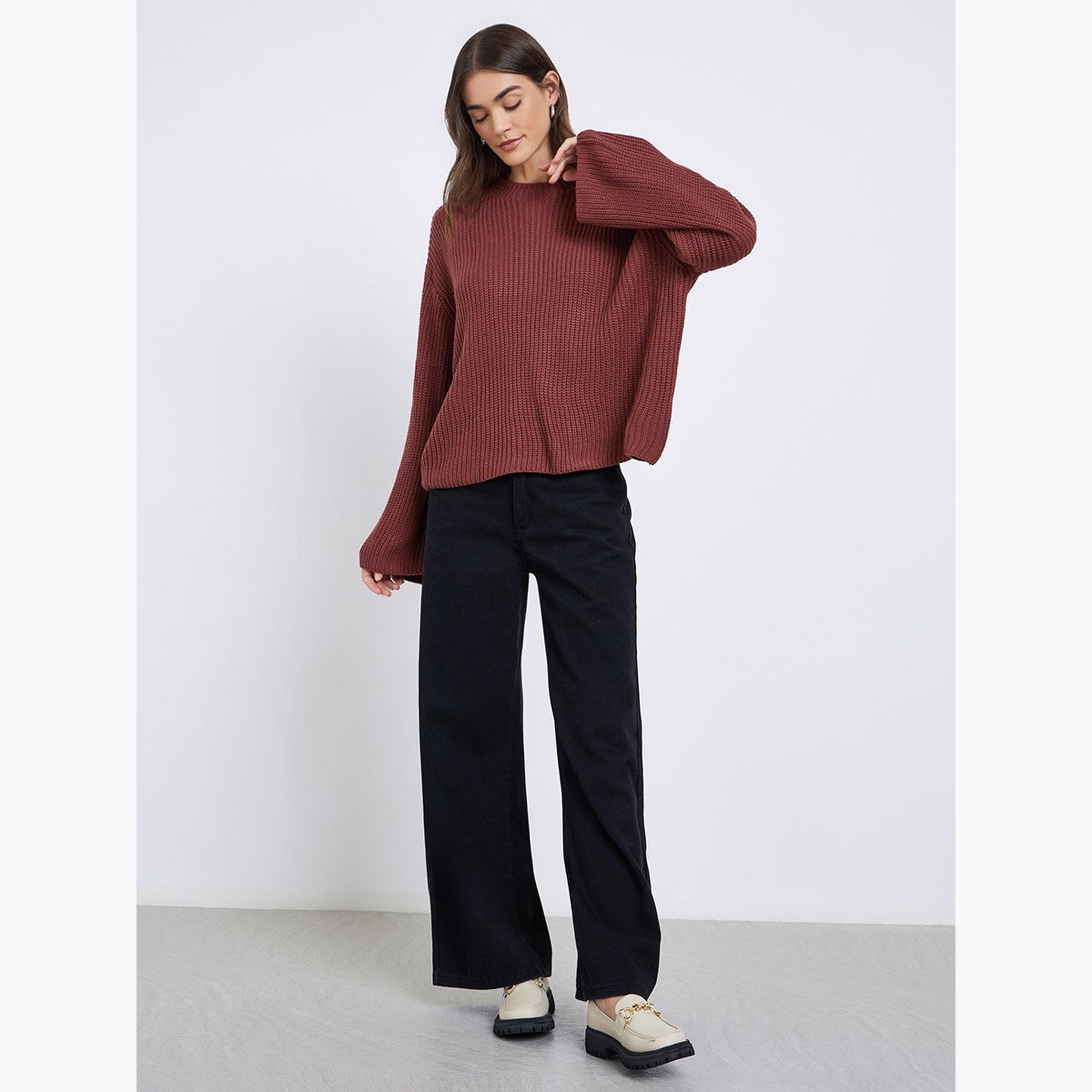 ستايلي - سترة محبوكة سميكة بقصّة صندوقية من الصدأ-women-winterwear-cardigansandjumpers-jumpers-image-2