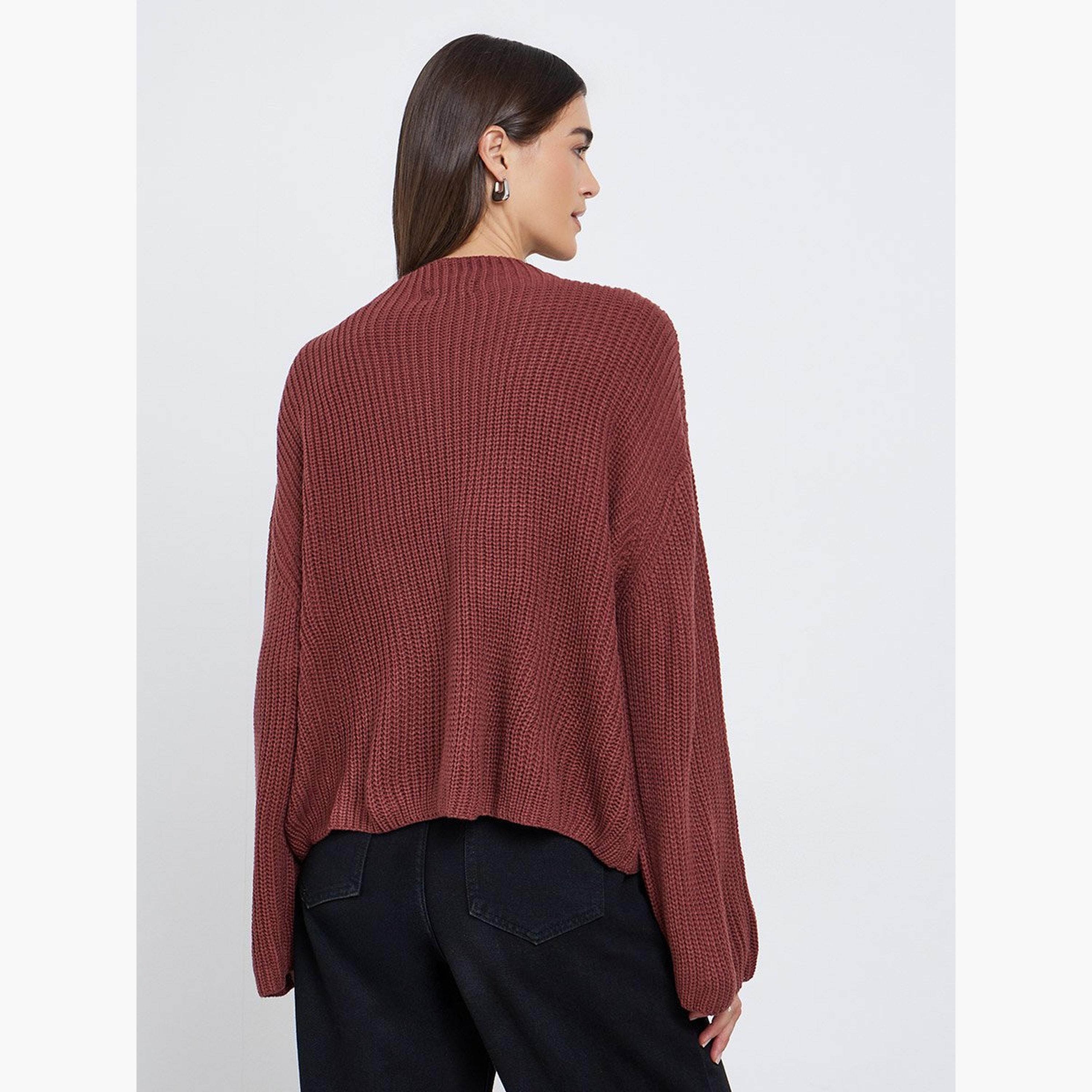 ستايلي - سترة محبوكة سميكة بقصّة صندوقية من الصدأ-women-winterwear-cardigansandjumpers-jumpers-image-4