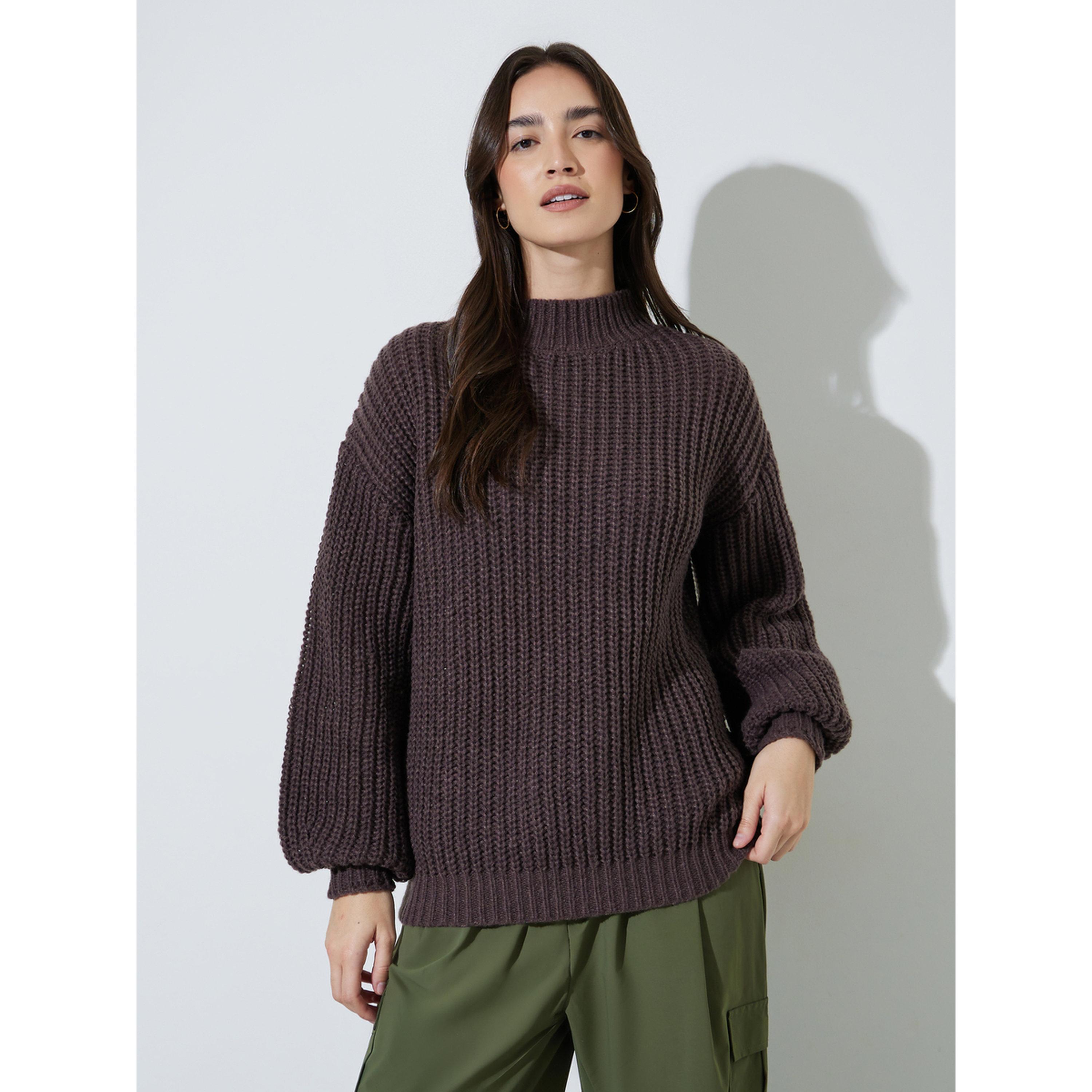 سويتر محبوك عريض بياقة مرتفعة-women-winterwear-cardigansandjumpers-jumpers-image-1