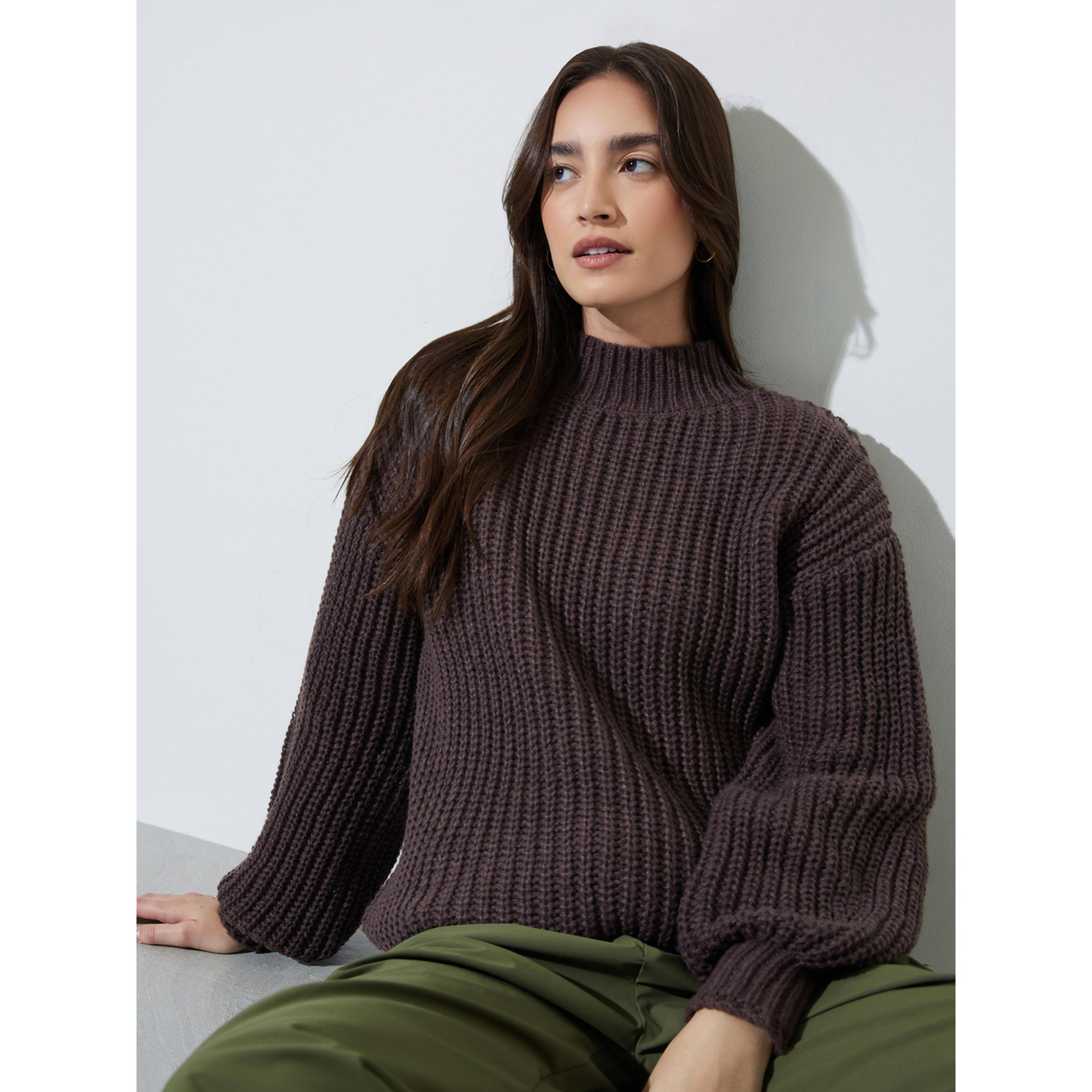 سويتر محبوك عريض بياقة مرتفعة-women-winterwear-cardigansandjumpers-jumpers-image-5
