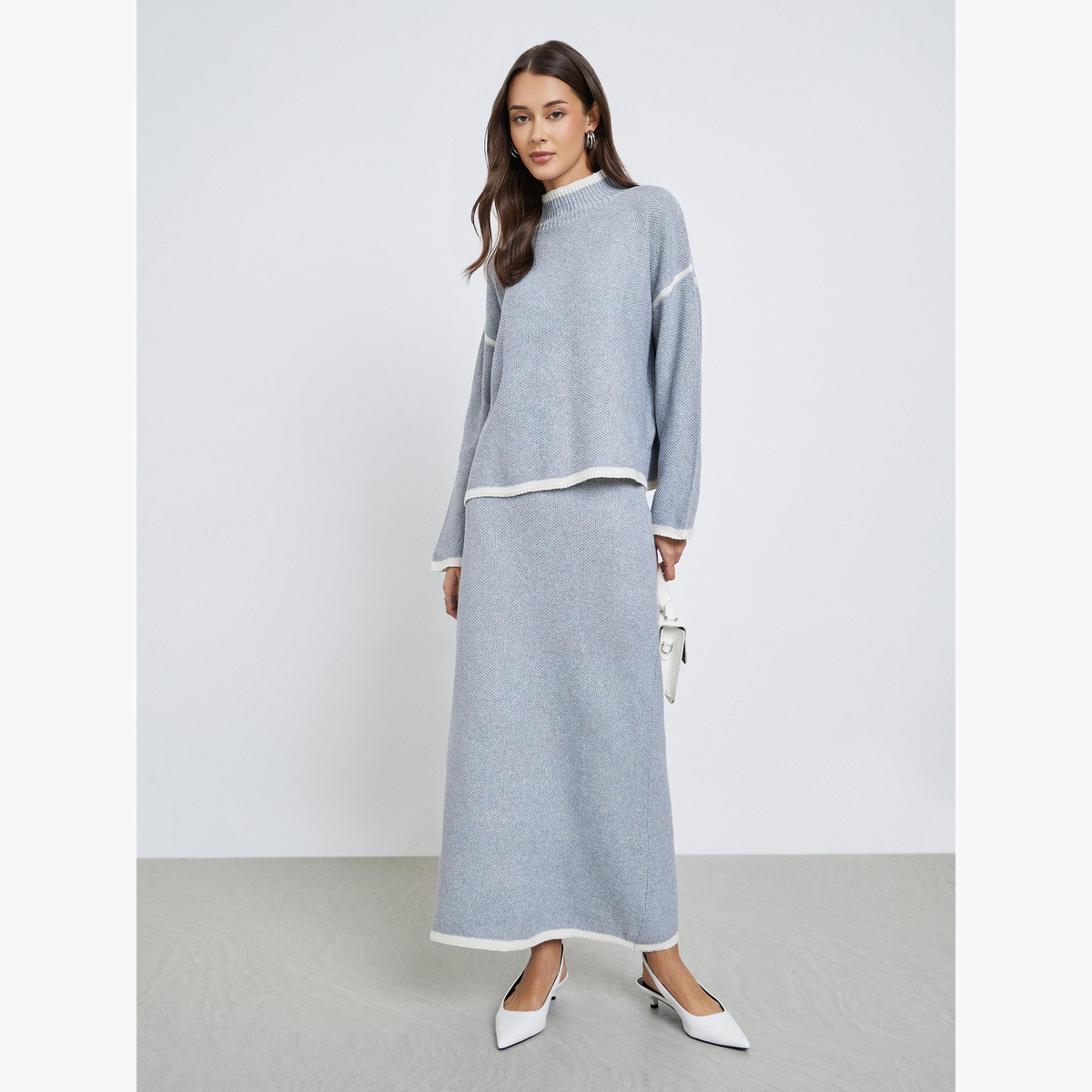 ستايلي - سترة رمادية بقصّة عادية مع حواف متباينة-women-clothing-cardigansandjumpers-jumpers-image-4