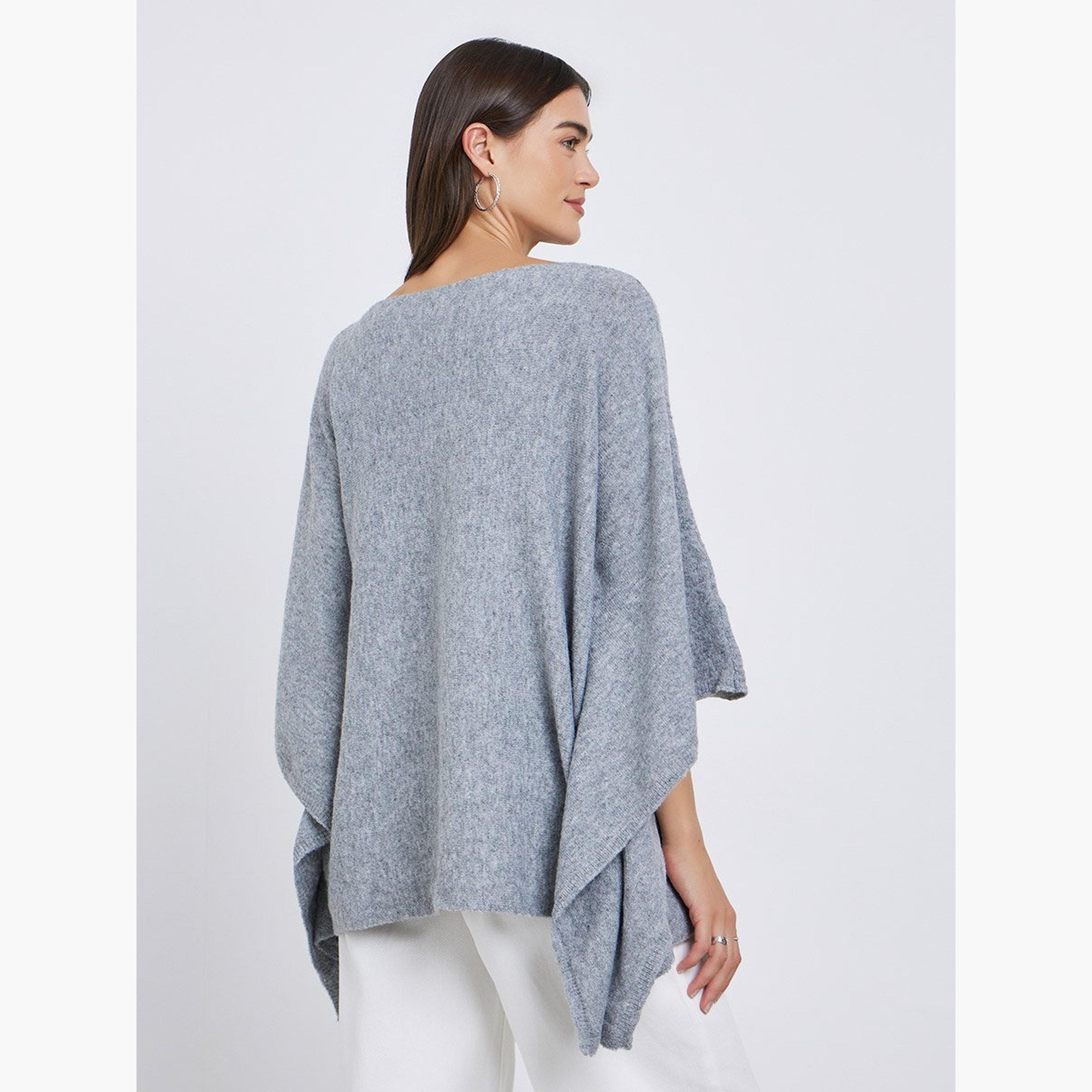 Styli Grey Oversized Knit Cape Sweater-women-winterwear-cardigansandjumpers-jumpers-image-4