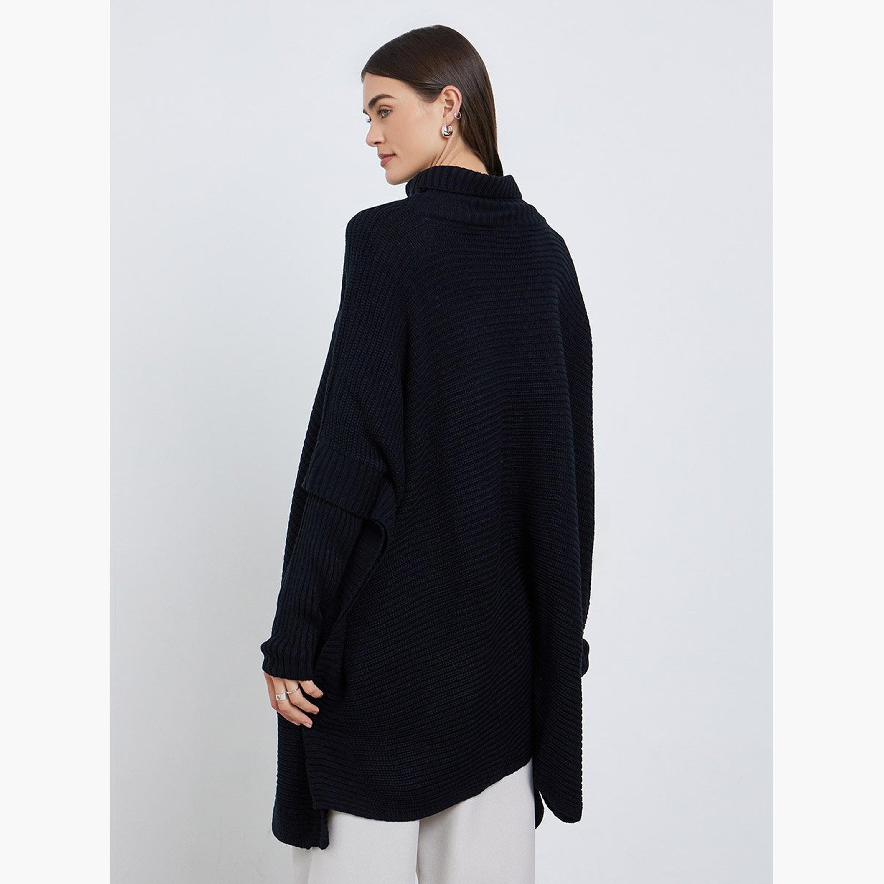Styli Oversized Longline Chunky Knit Sweater-women-winterwear-cardigansandjumpers-jumpers-image-4