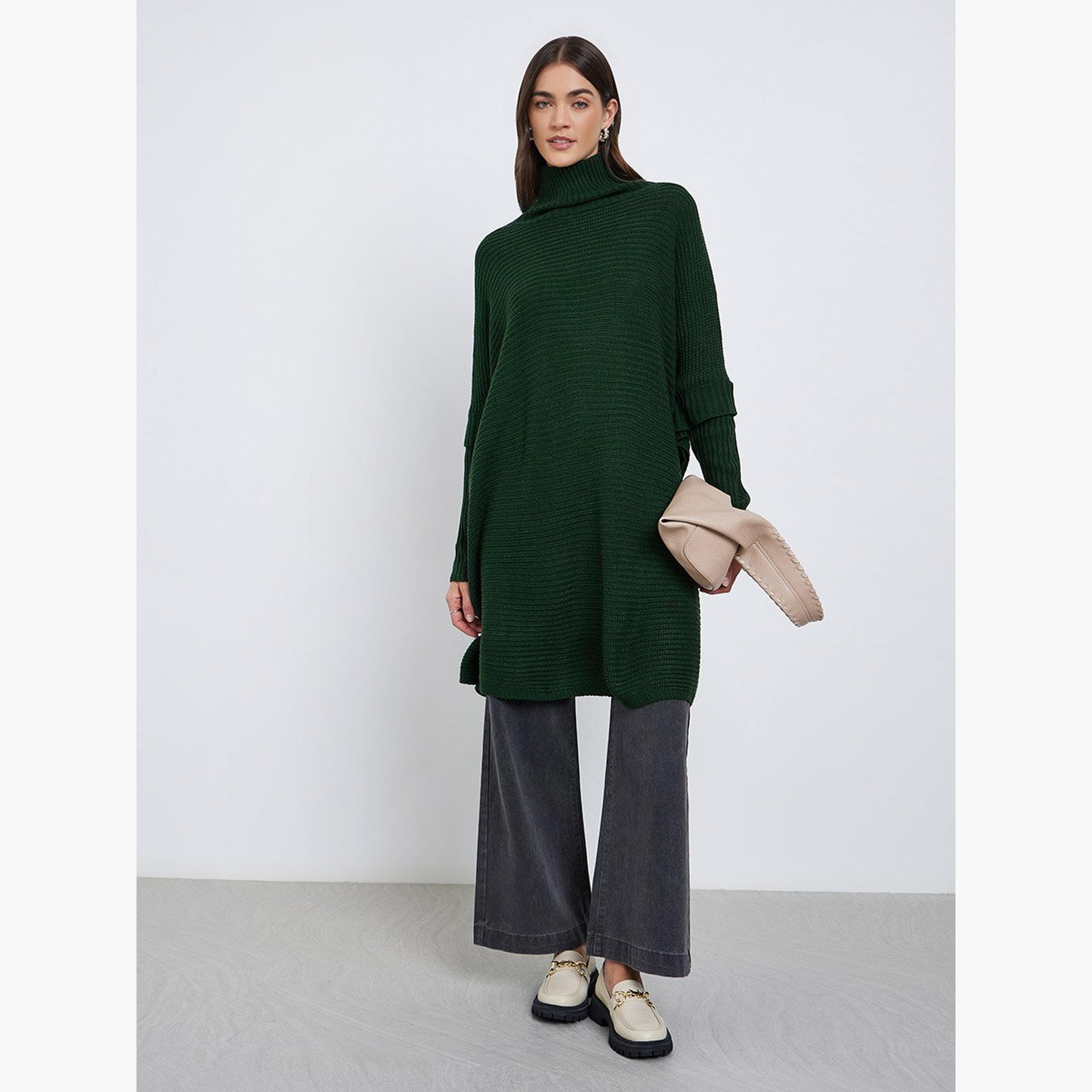 Styli Oversized Longline Chunky Knit Sweater-women-winterwear-cardigansandjumpers-jumpers-image-2