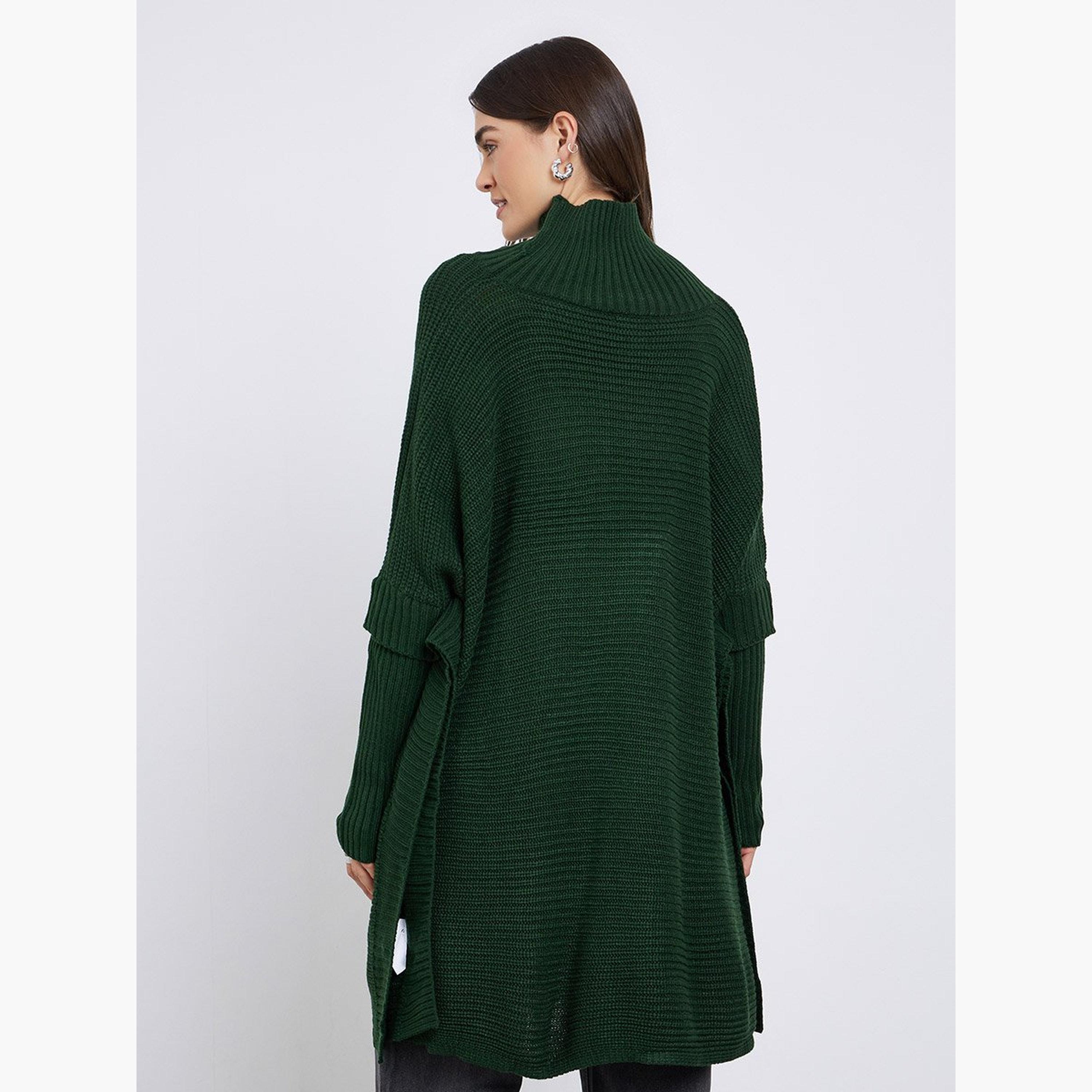 Styli Oversized Longline Chunky Knit Sweater-women-winterwear-cardigansandjumpers-jumpers-image-4