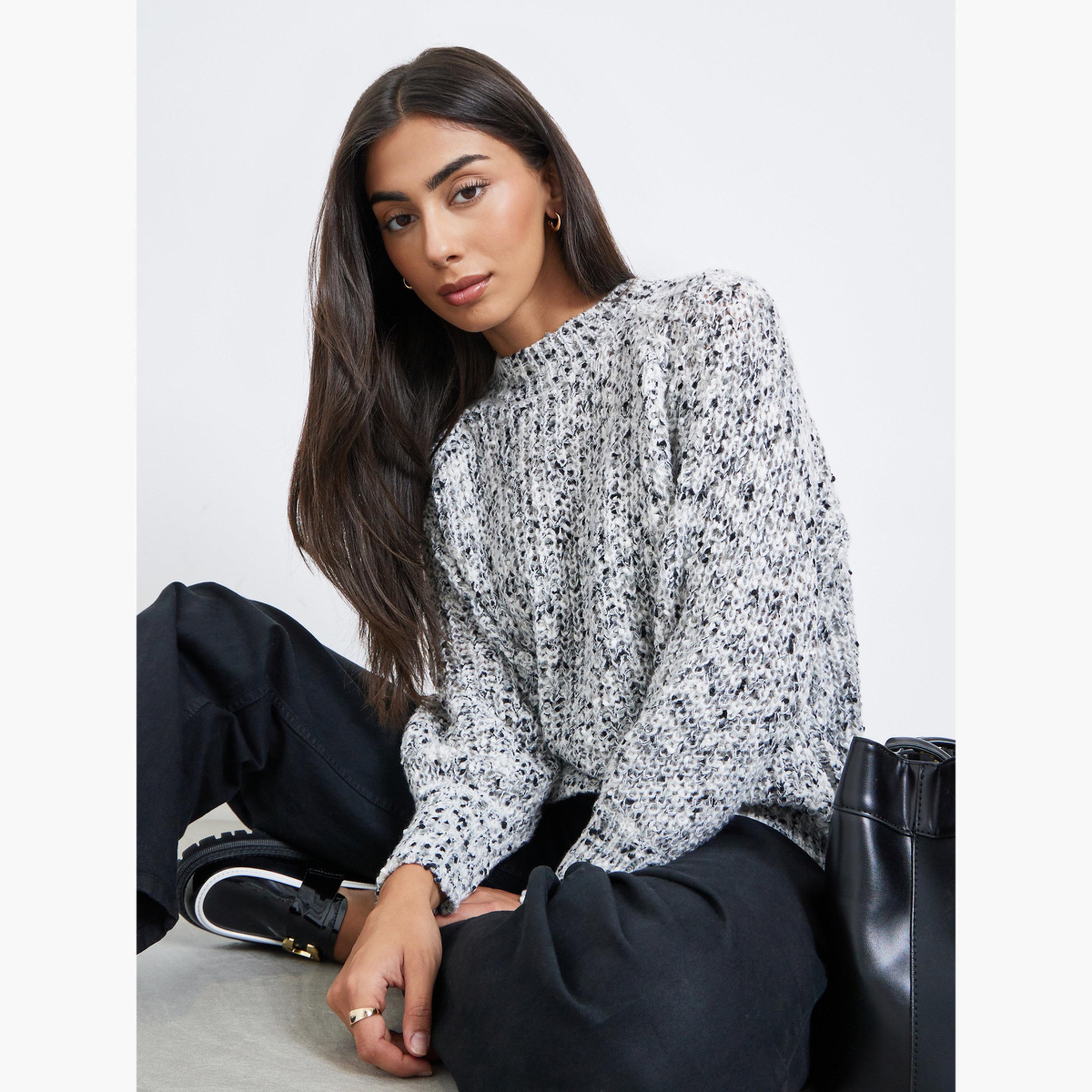 ستايلي - سترة محبوكة متعددة الخيوط بمقاس عادي-women-winterwear-cardigansandjumpers-jumpers-image-3