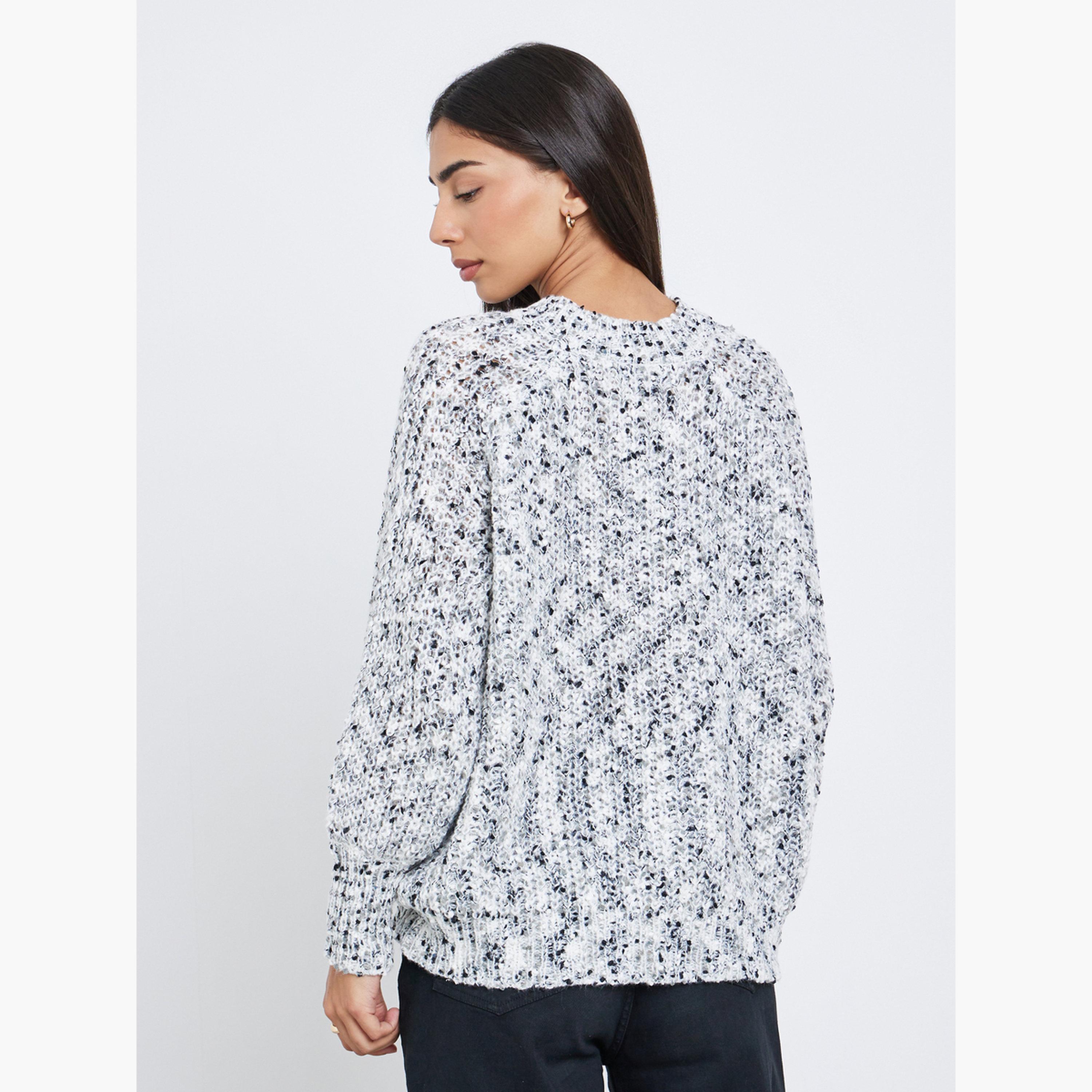 Styli Regular Fit Multi Yarn Knit Sweater-women-winterwear-cardigansandjumpers-jumpers-image-5