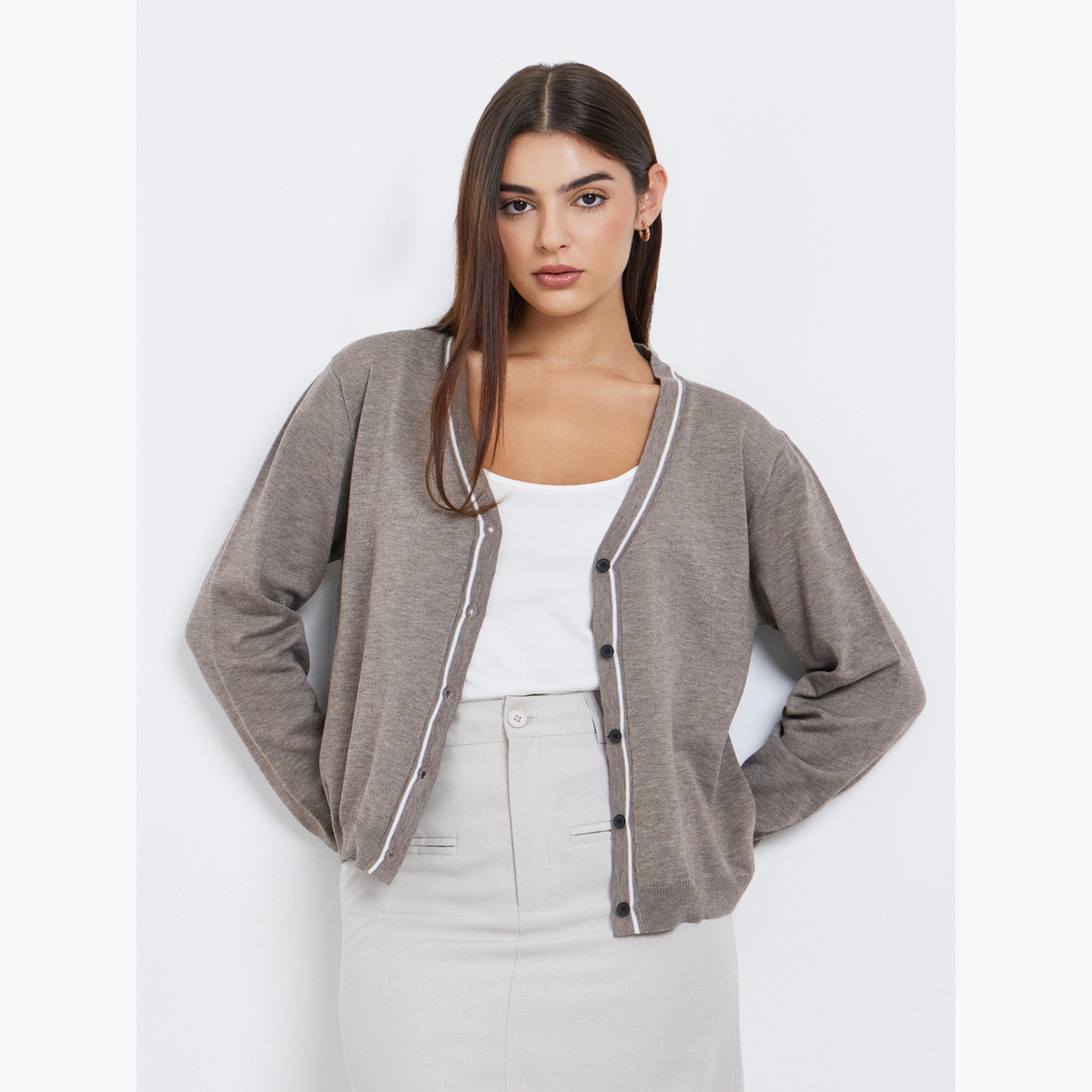 Styli Women Beige Buttoned Cardigan Sweater-women-clothing-cardigansandjumpers-cardigans-image-4