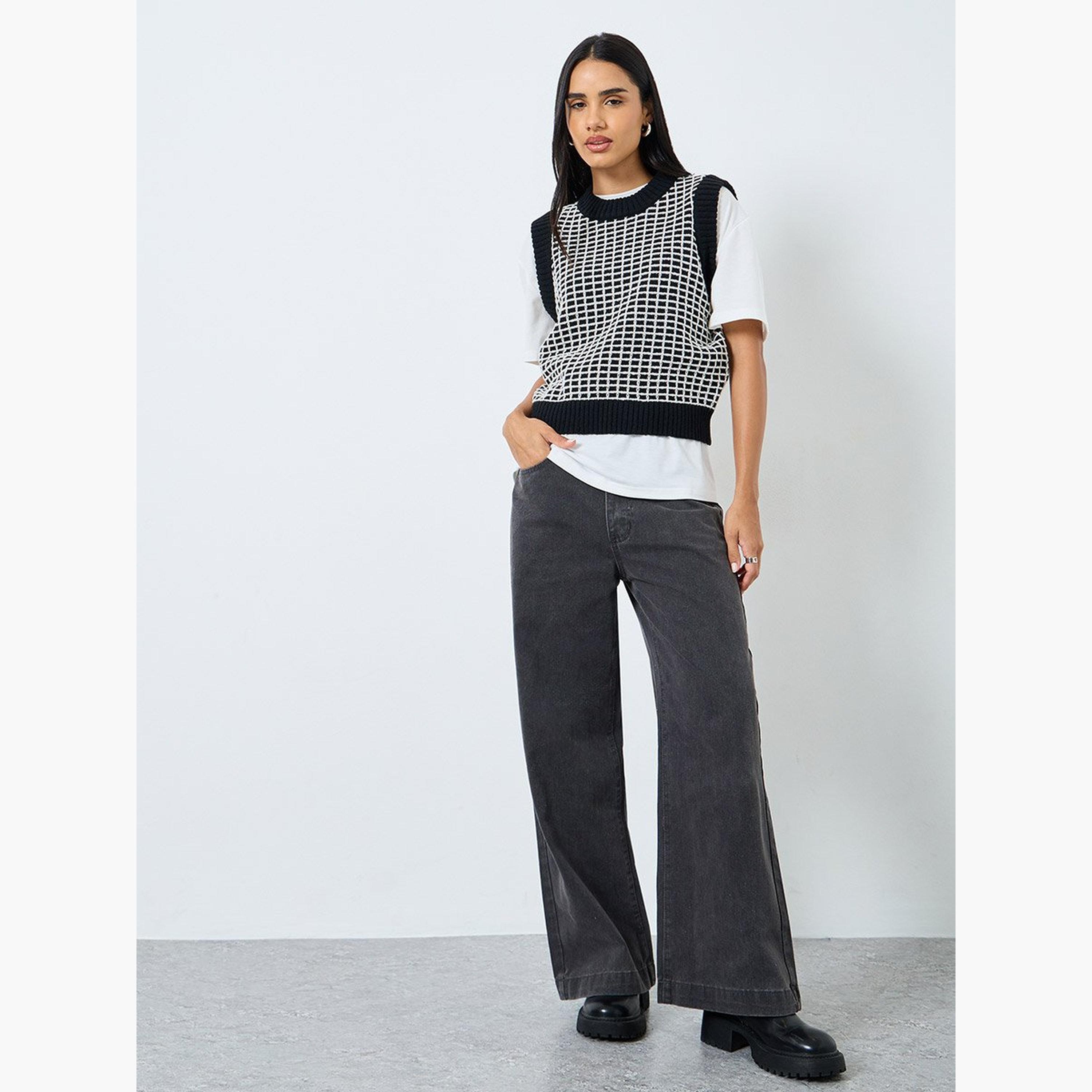 Styli Black Knit Sleeveless Knitted Vest-women-clothing-shirtsandblouses-blouses-image-2