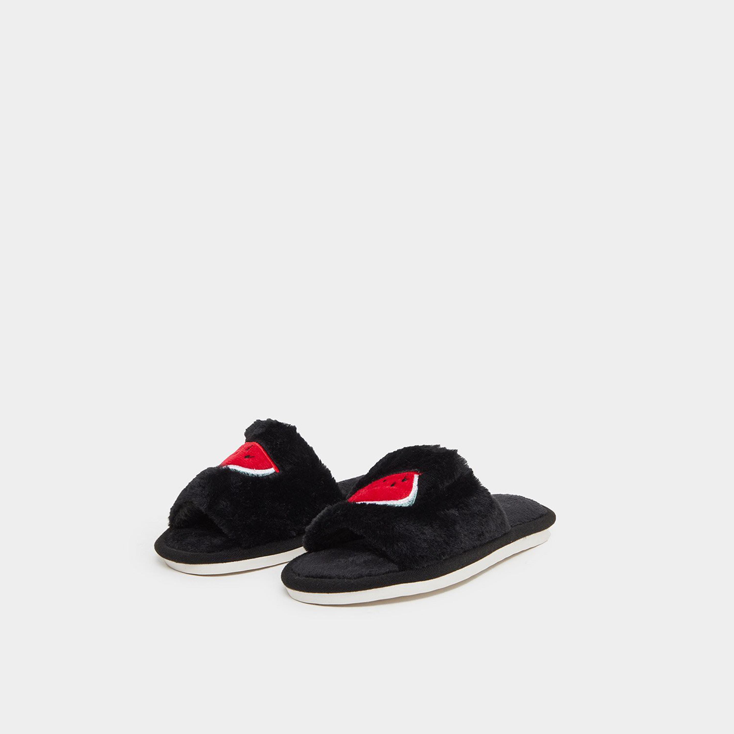 ستايلي - نعال من الفرو الصناعي المطرز-women-shoes-bedroomslippers-image-1