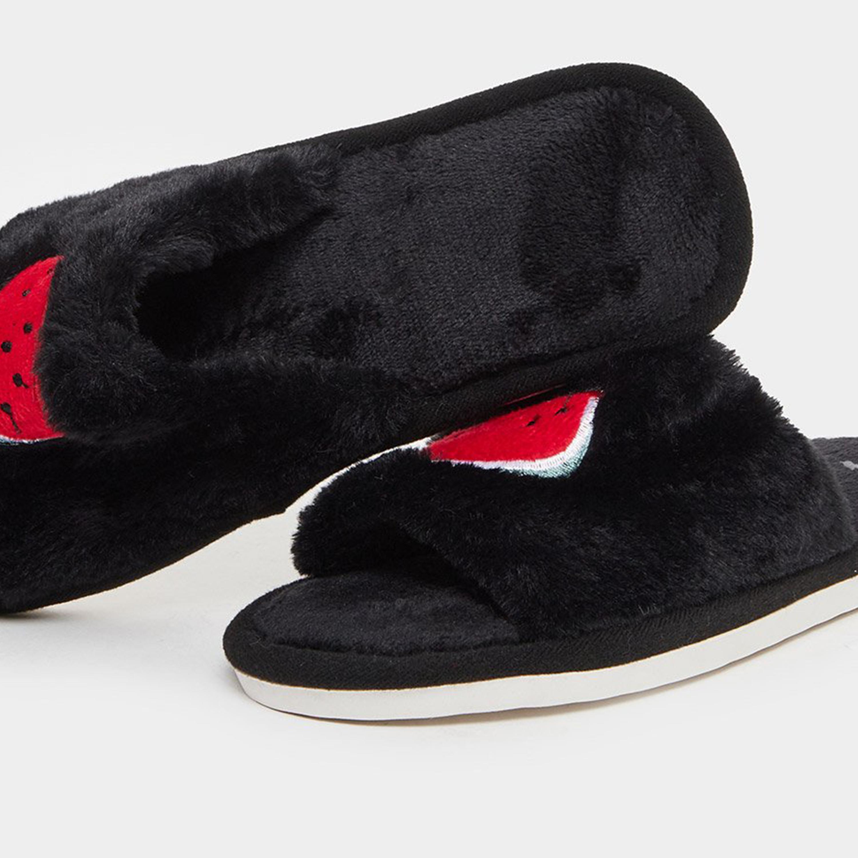 ستايلي - نعال من الفرو الصناعي المطرز-women-shoes-bedroomslippers-image-3