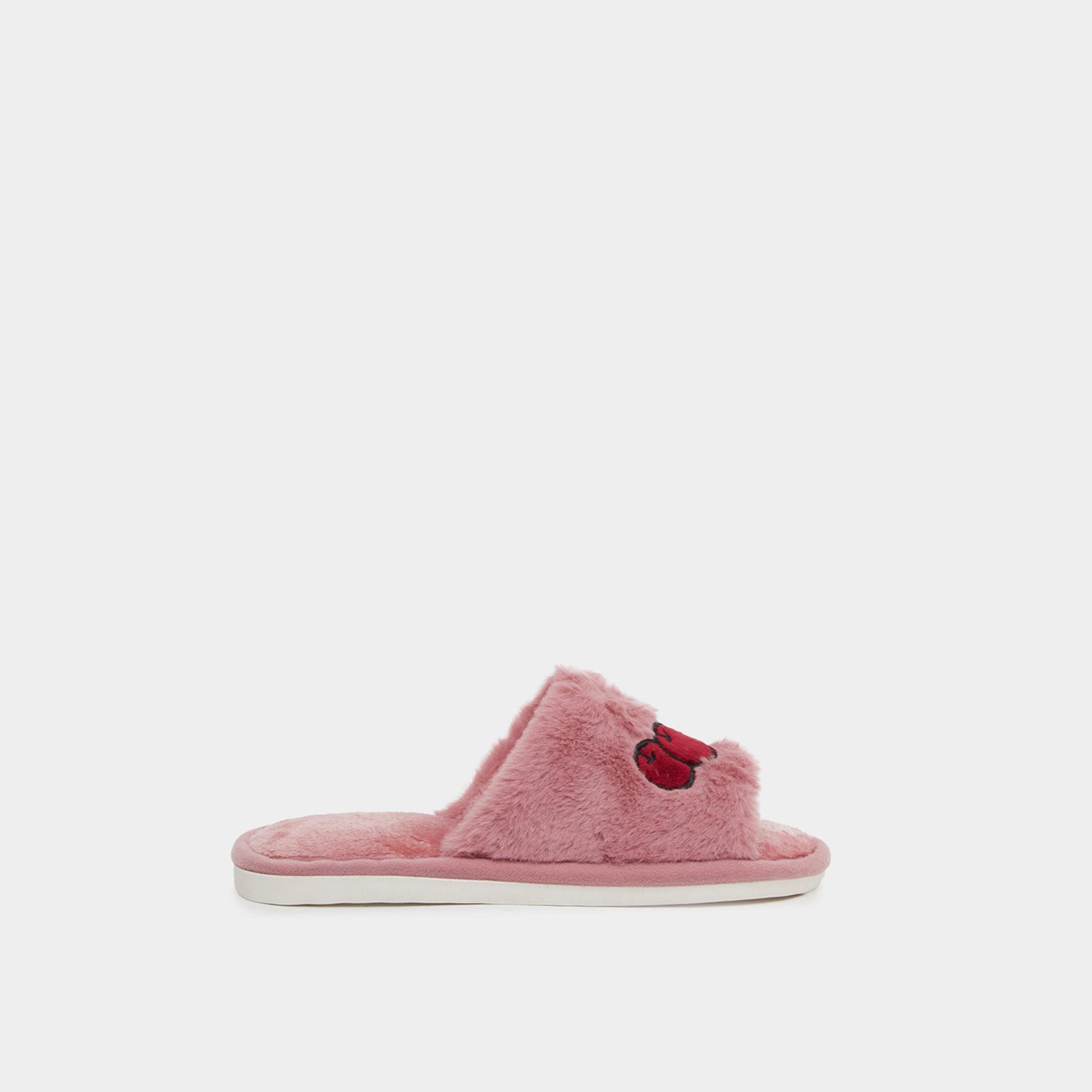 Styli Women Pink Faux Fur Cherry Bedroom Slippers-women-shoes-bedroomslippers-image-3