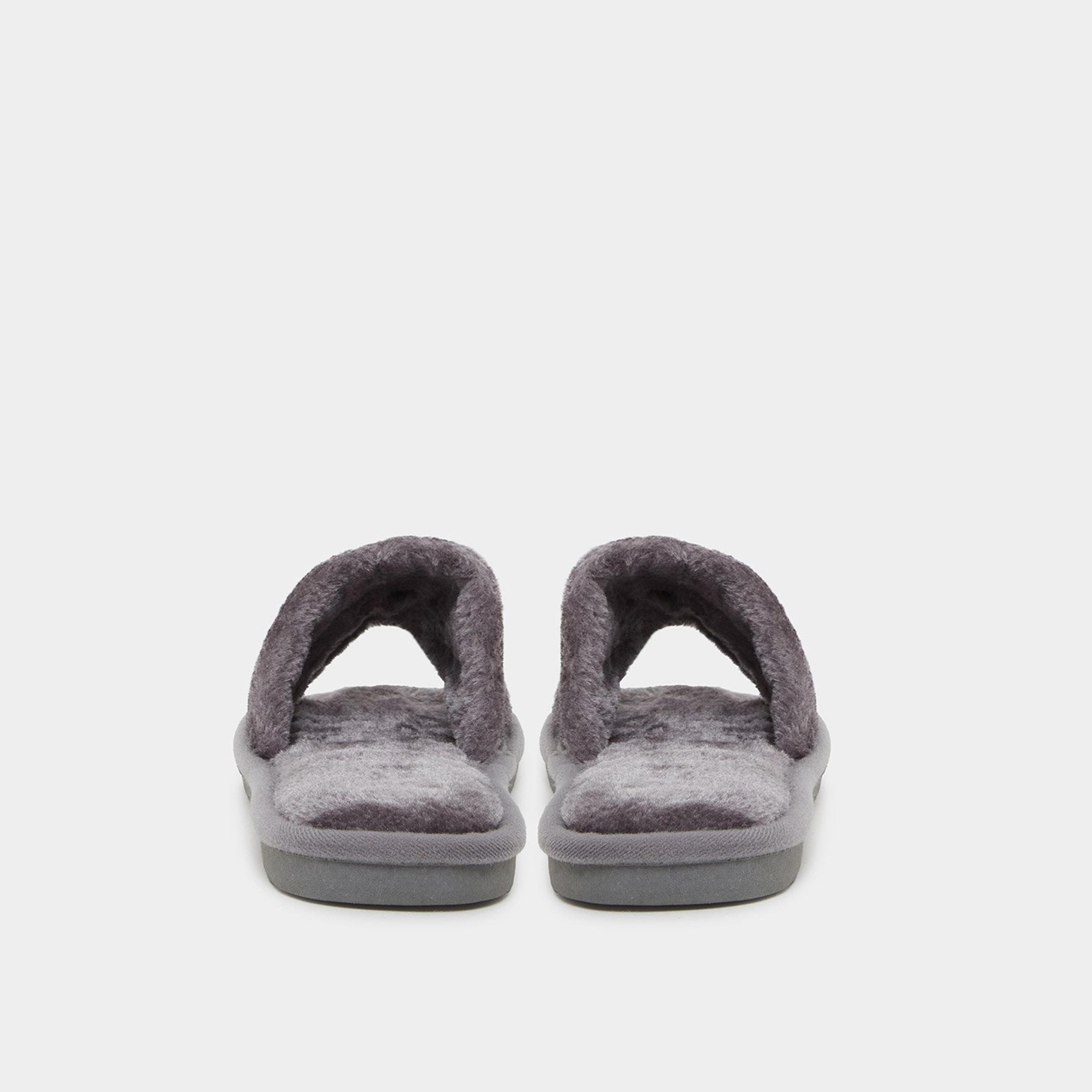 ستايلي - شبشب بيتي الفروية الرمادية-women-shoes-bedroomslippers-image-4