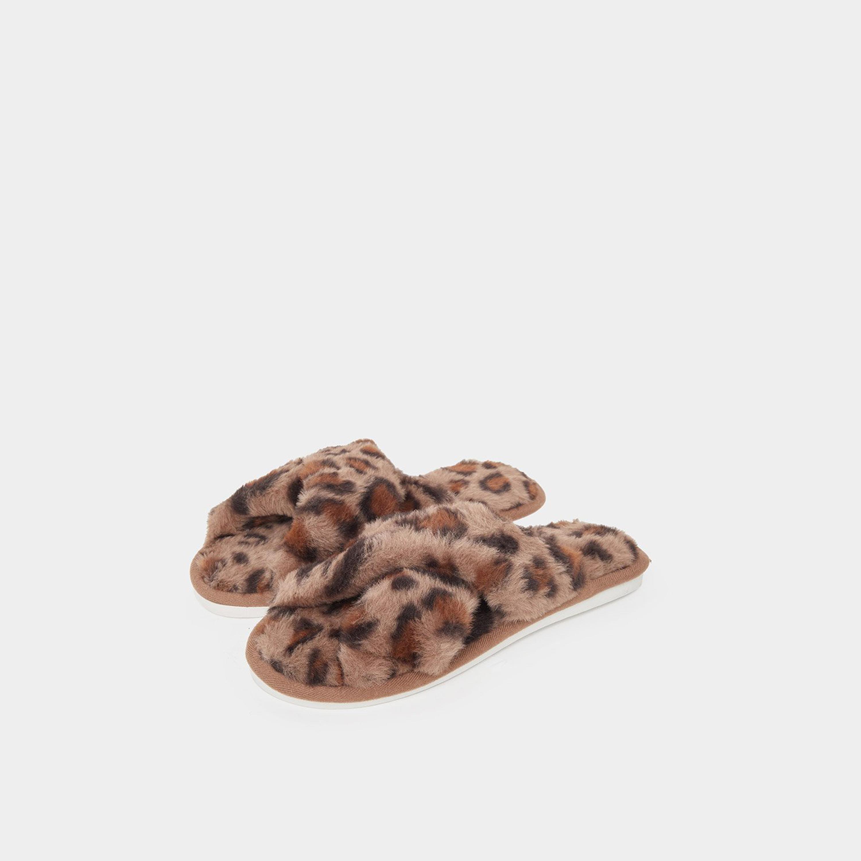 ستايلي - شبشب بيتي بنقشة جلد النمر الرقيقة-women-shoes-bedroomslippers-image-1
