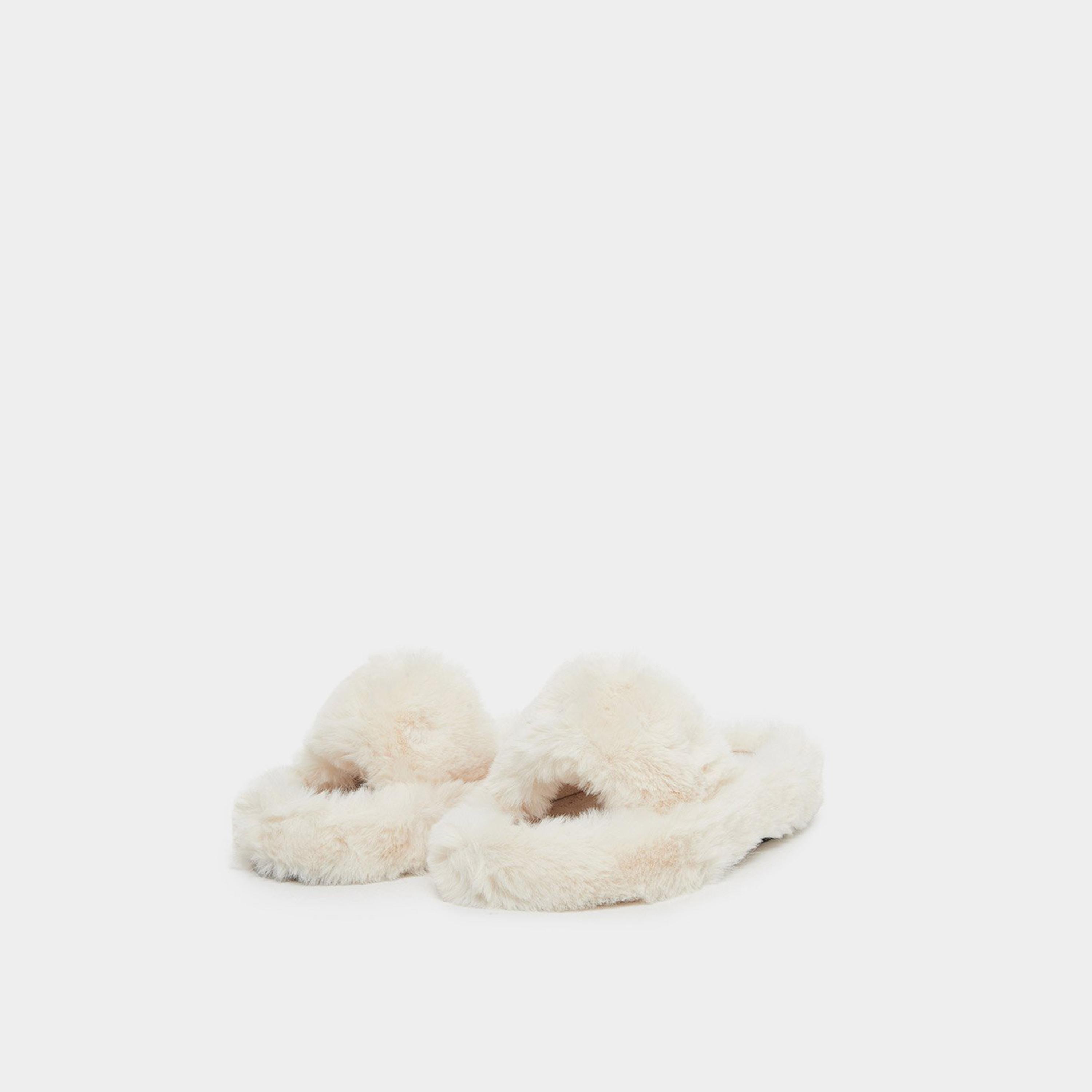 ستايلي - شبشب بيتي الفروية لون بيج-women-shoes-bedroomslippers-image-1