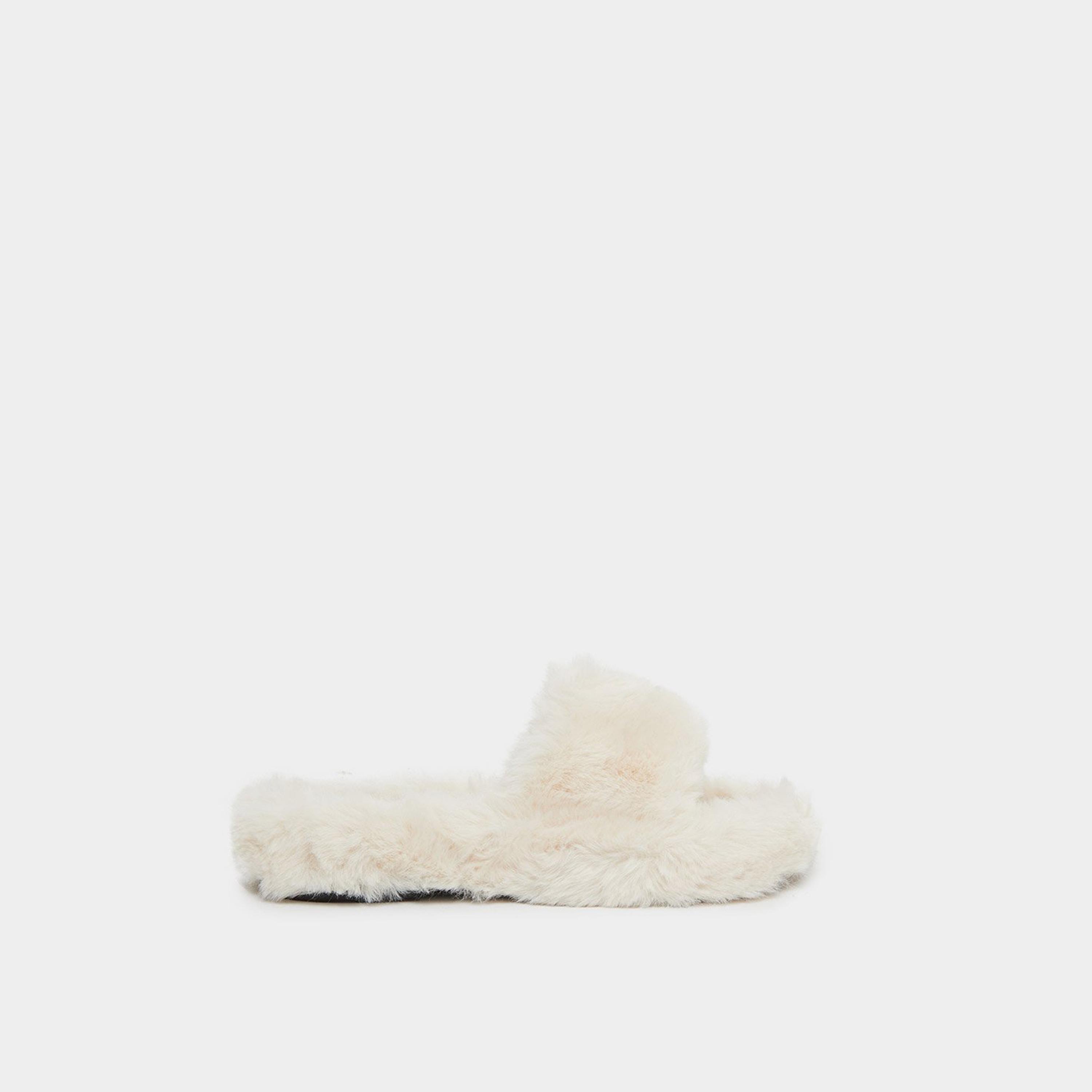 Styli Women Beige Furry Bedroom Slippers-women-shoes-bedroomslippers-image-3