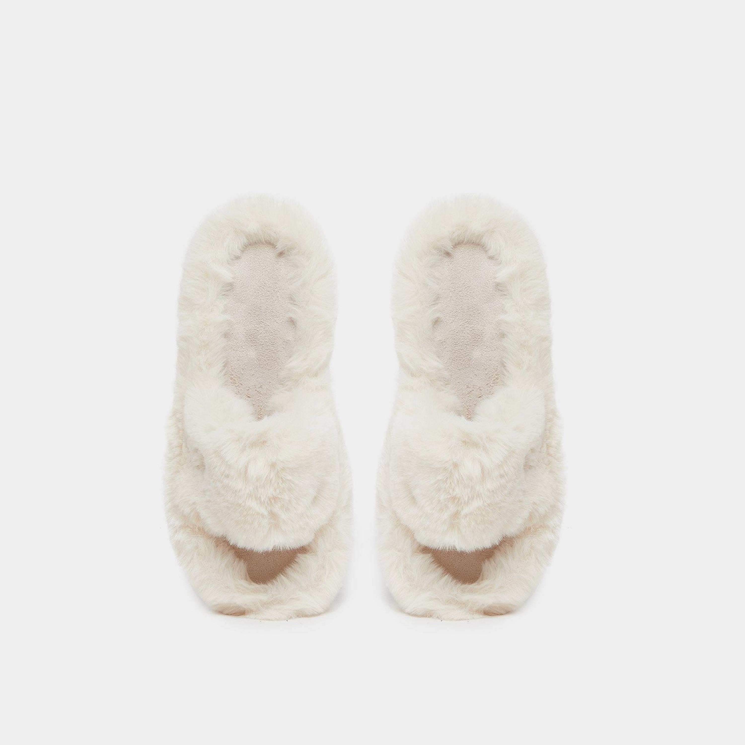 Styli Women Beige Furry Bedroom Slippers-women-shoes-bedroomslippers-image-6