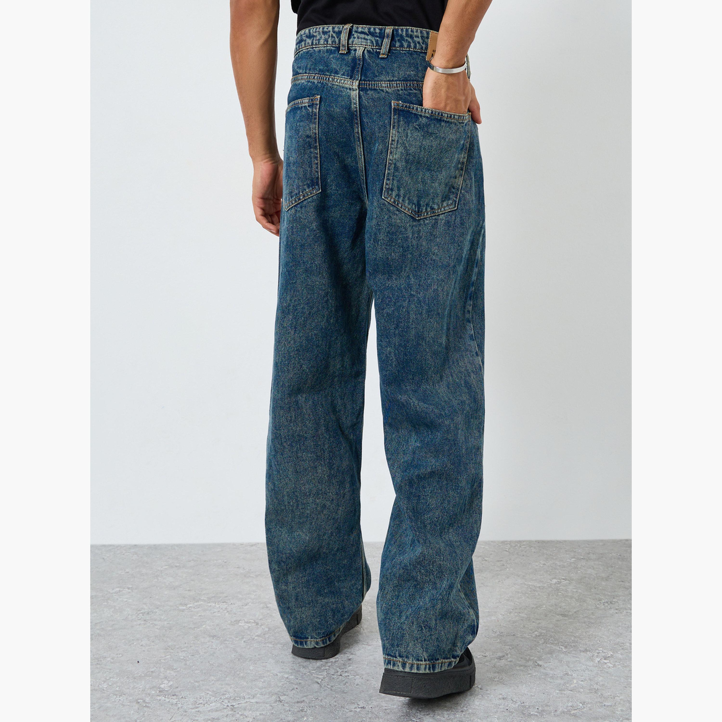 Styli Men Acid Wash Loose Fit Jeans-men-clothing-bottoms-jeans-image-4