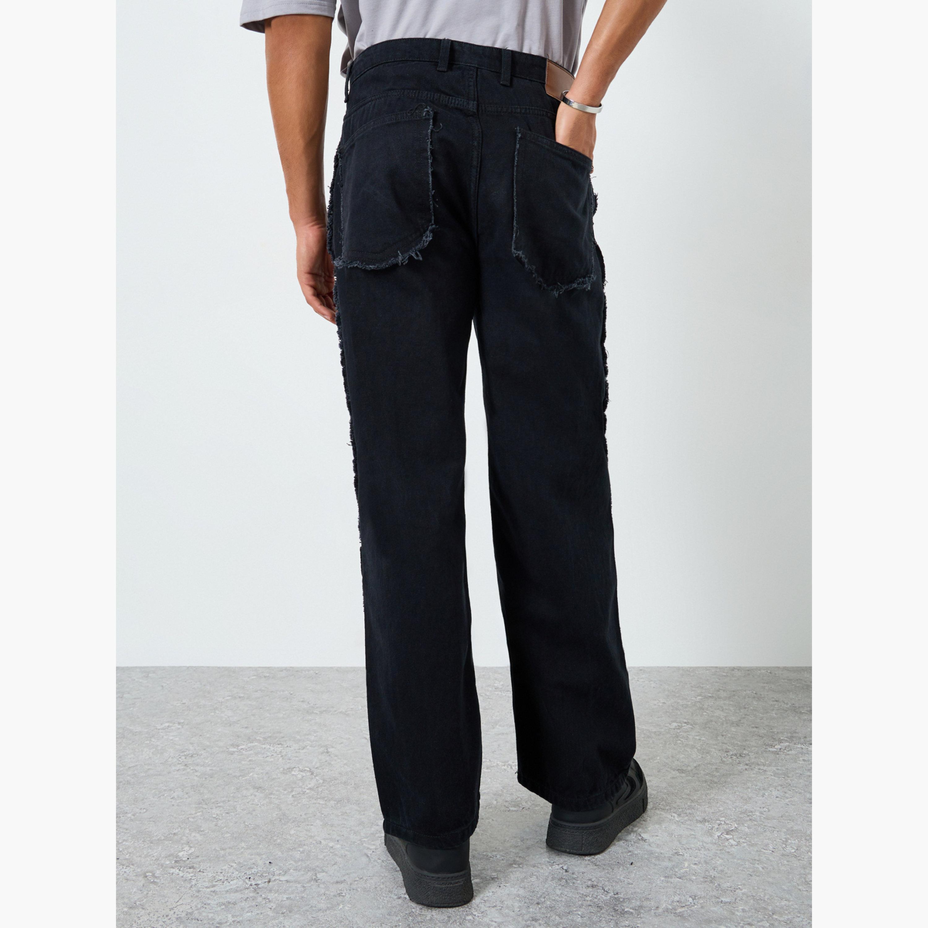 Styli Men Black Solid Loose Fit Jeans-men-clothing-bottoms-jeans-image-4
