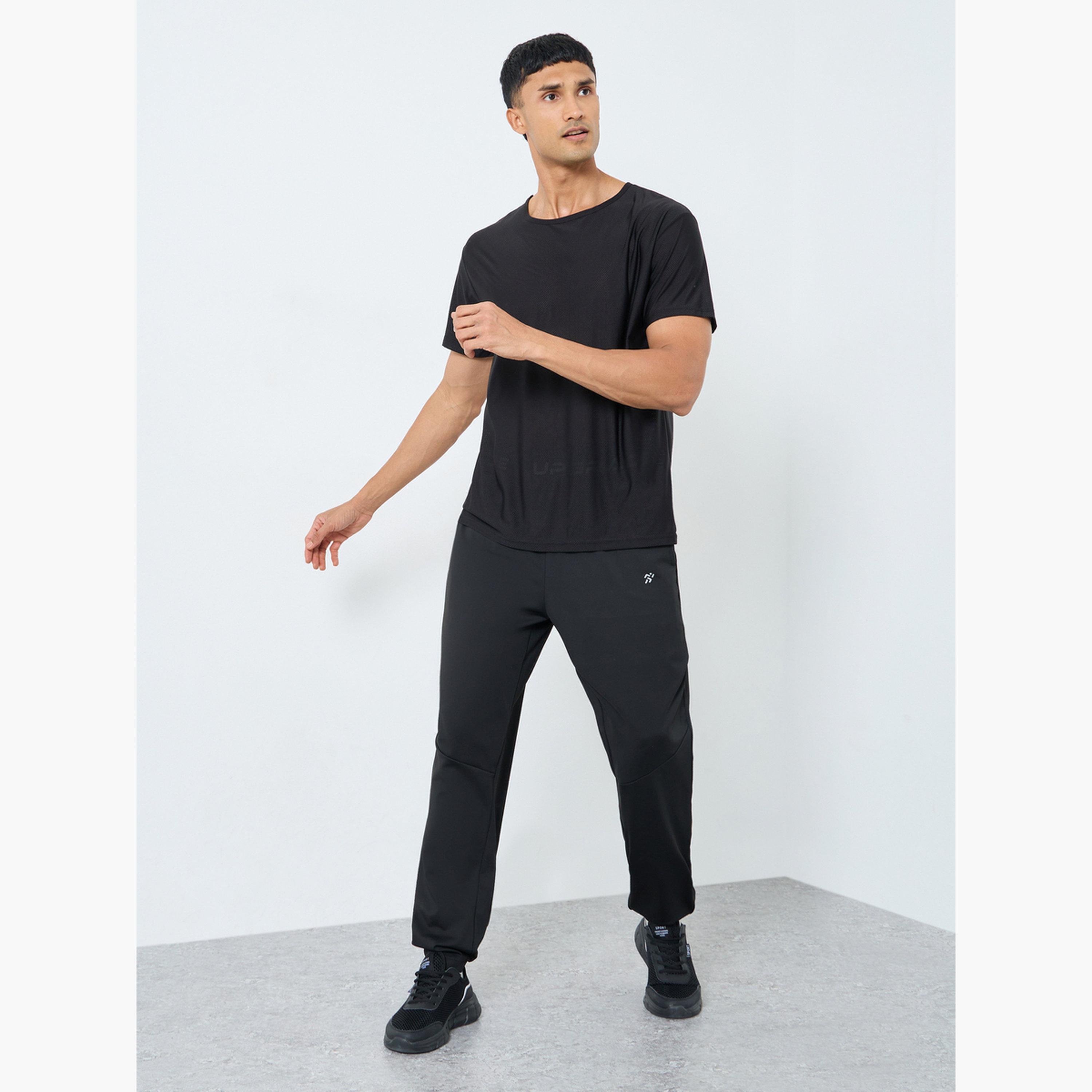 Styli Men Black Running Regular Fit T-Shirt-men-clothing-sportswearandactivewear-tshirtsandpolos-image-2