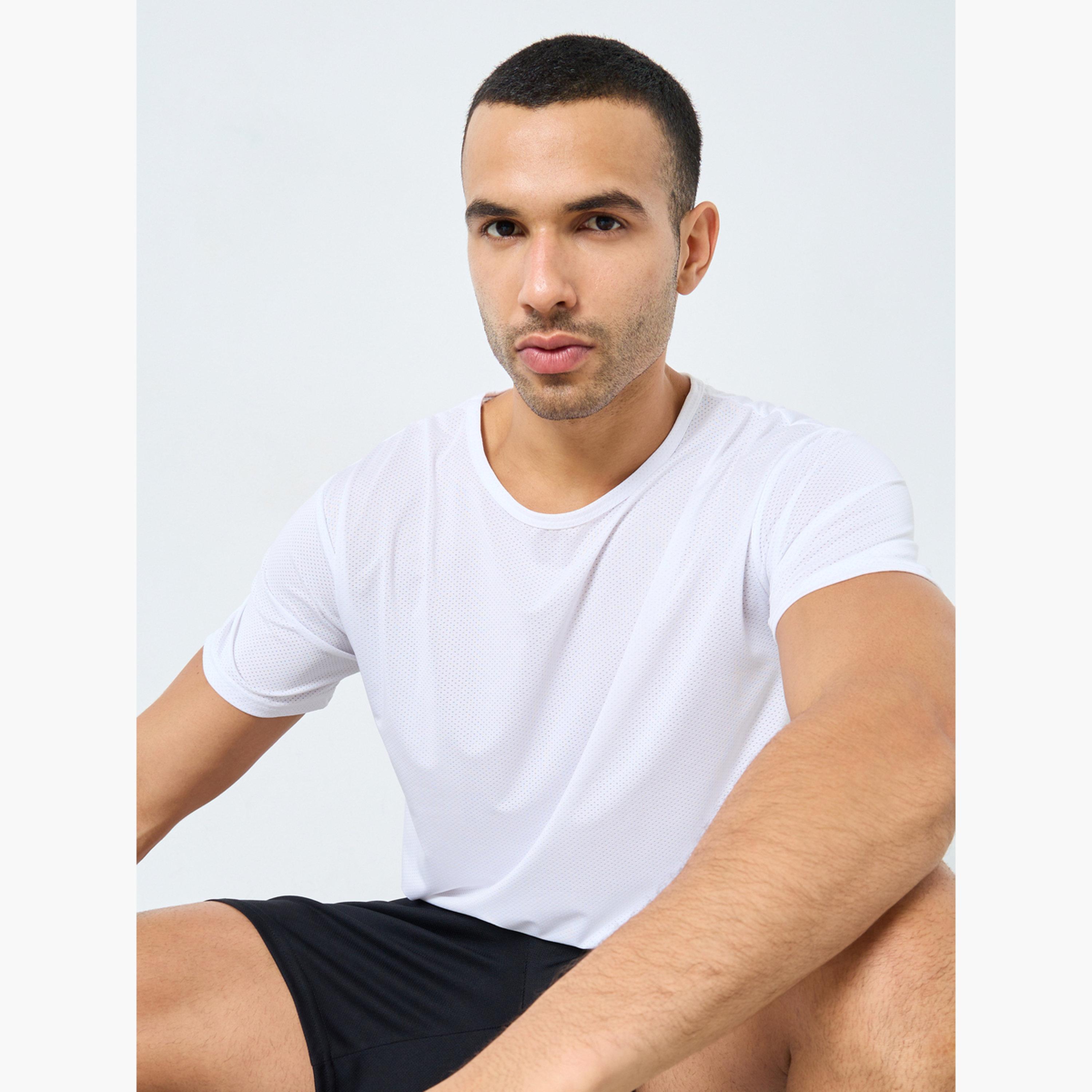 Styli Regular Fit Textured Crew Neck Athleisure T-Shirt-men-clothing-sportswearandactivewear-tshirtsandpolos-image-3