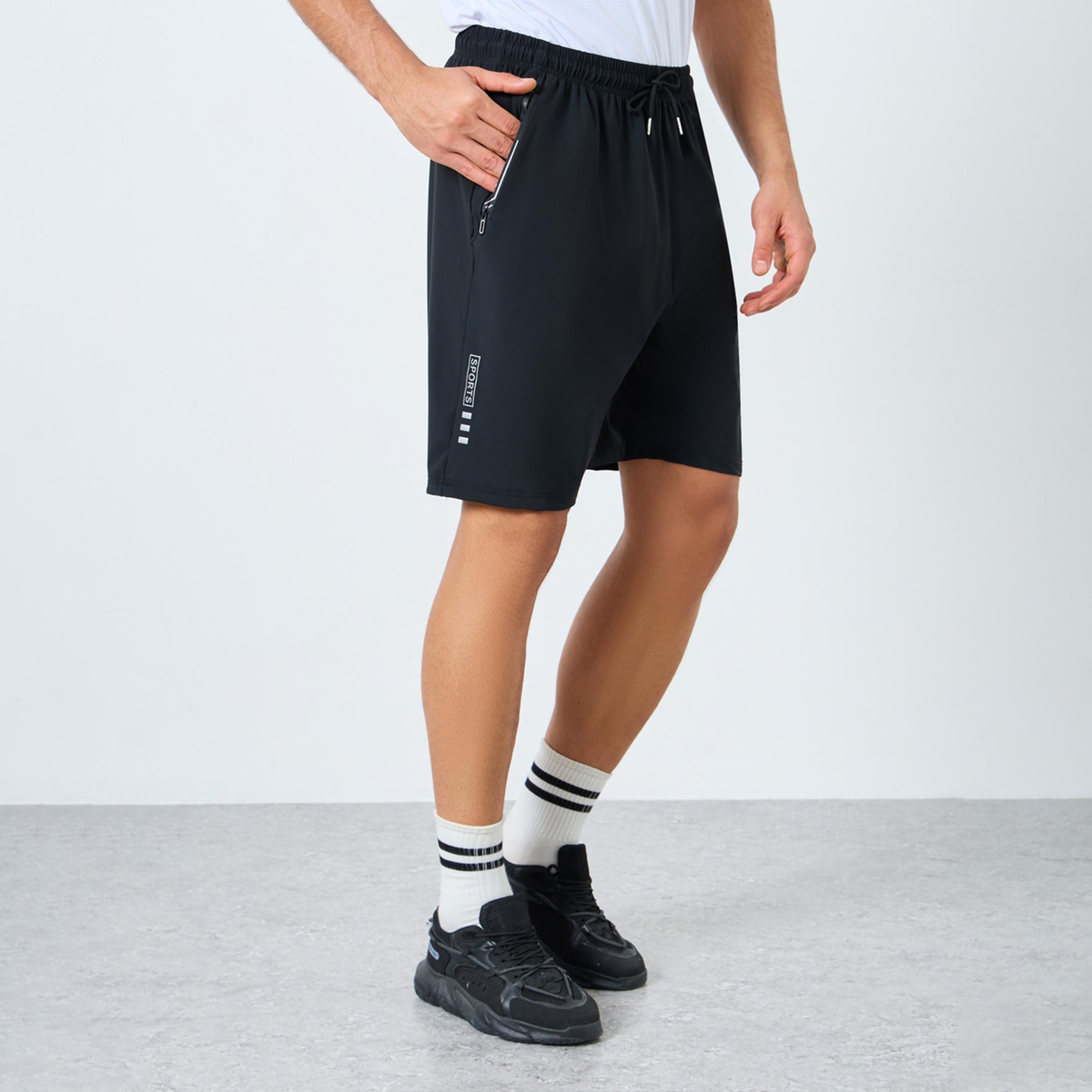 Styli Men Black Regular Fit Shorts-men-clothing-sportswearandactivewear-bottoms-shorts-image-1