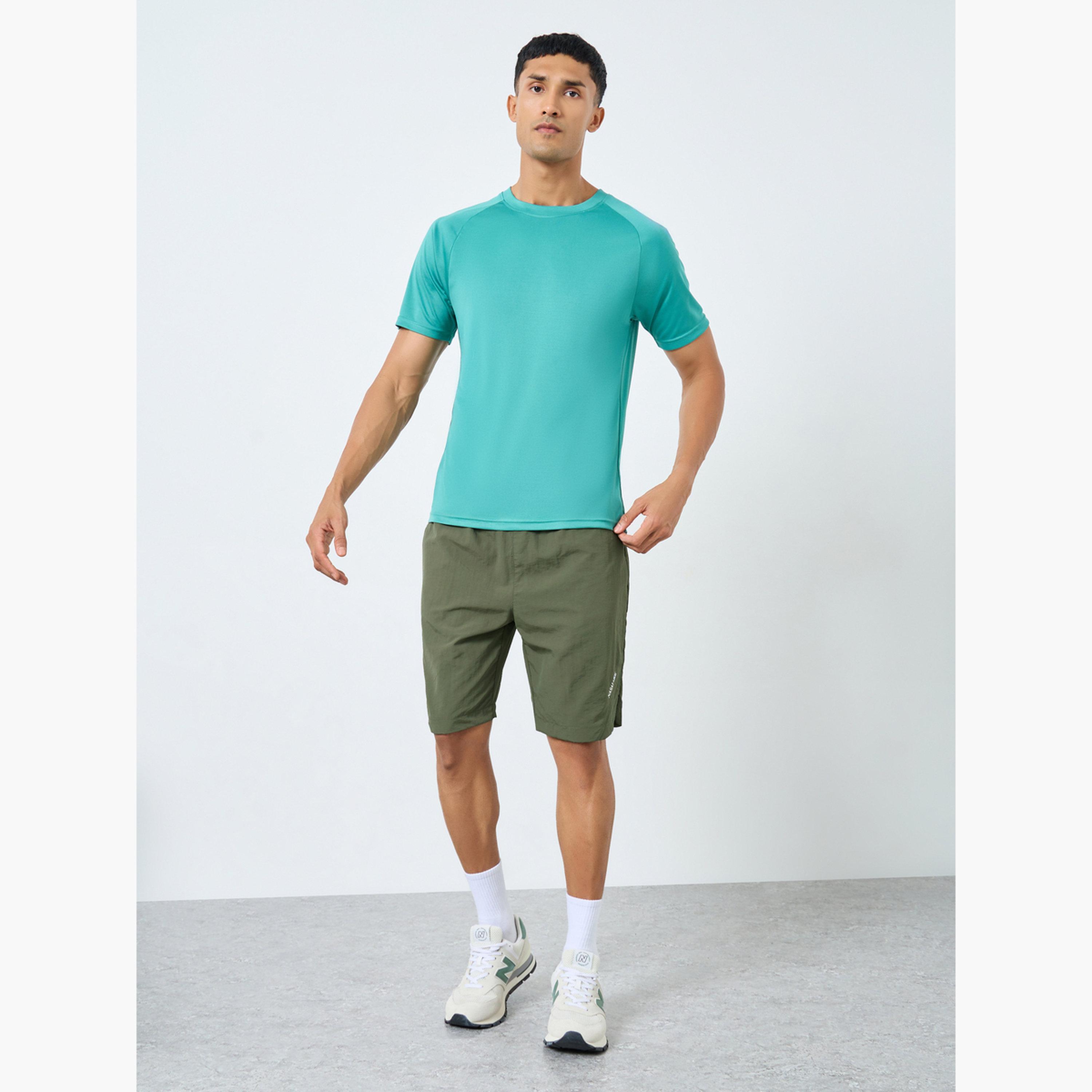 Styli Men Green Regular Fit Athleisure Shorts-men-clothing-sportswearandactivewear-bottoms-shorts-image-2