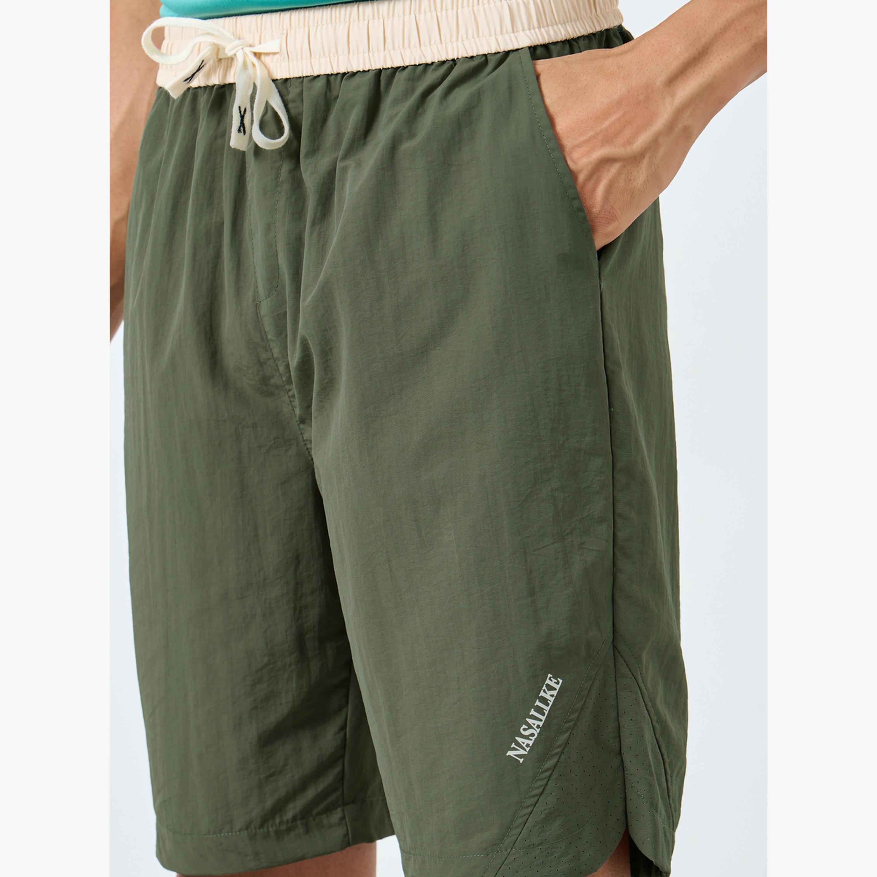 Styli Men Green Regular Fit Athleisure Shorts-men-clothing-sportswearandactivewear-bottoms-shorts-image-3
