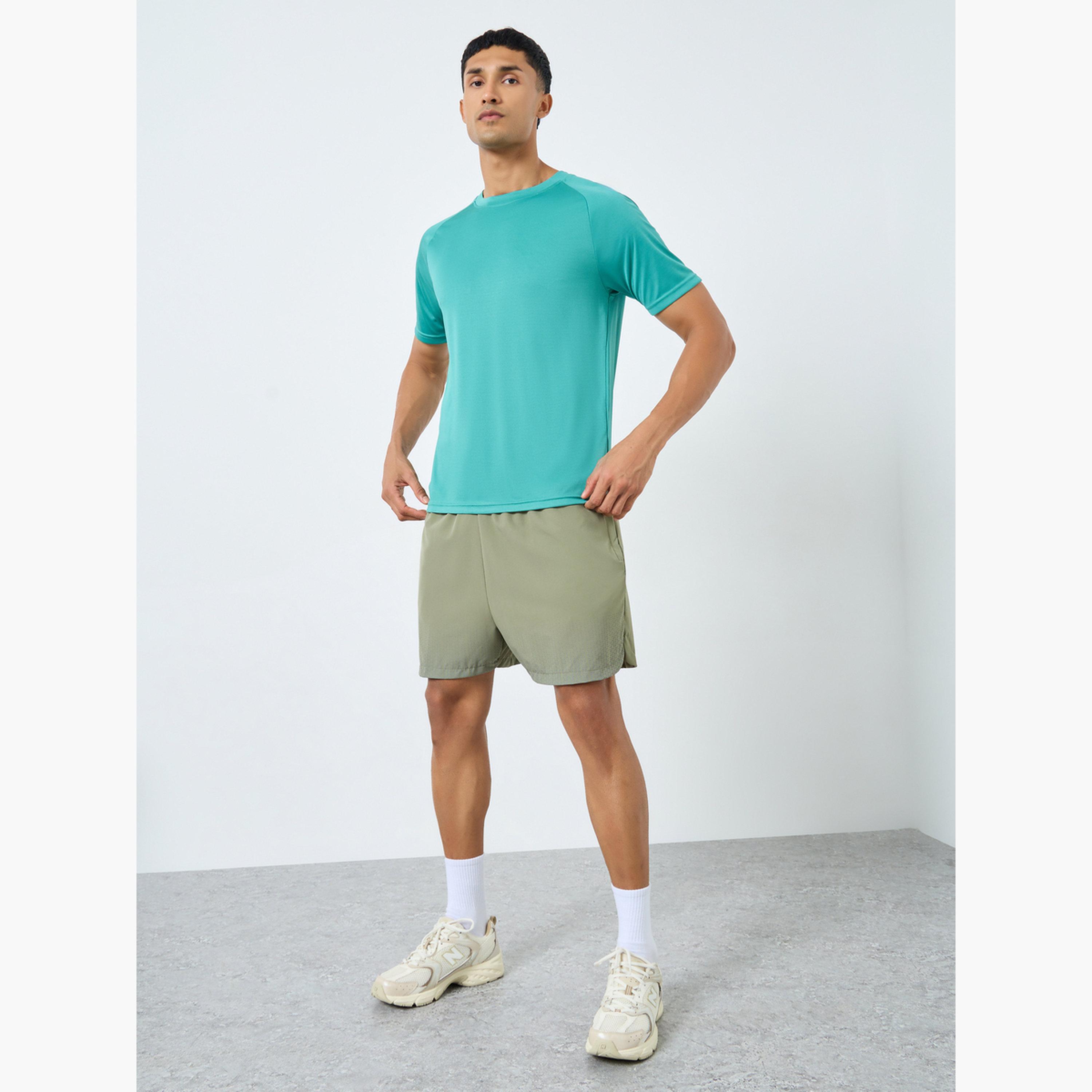 Styli Men Olive Regular Fit Printed Athleisure Shorts-men-clothing-sportswearandactivewear-bottoms-shorts-image-2