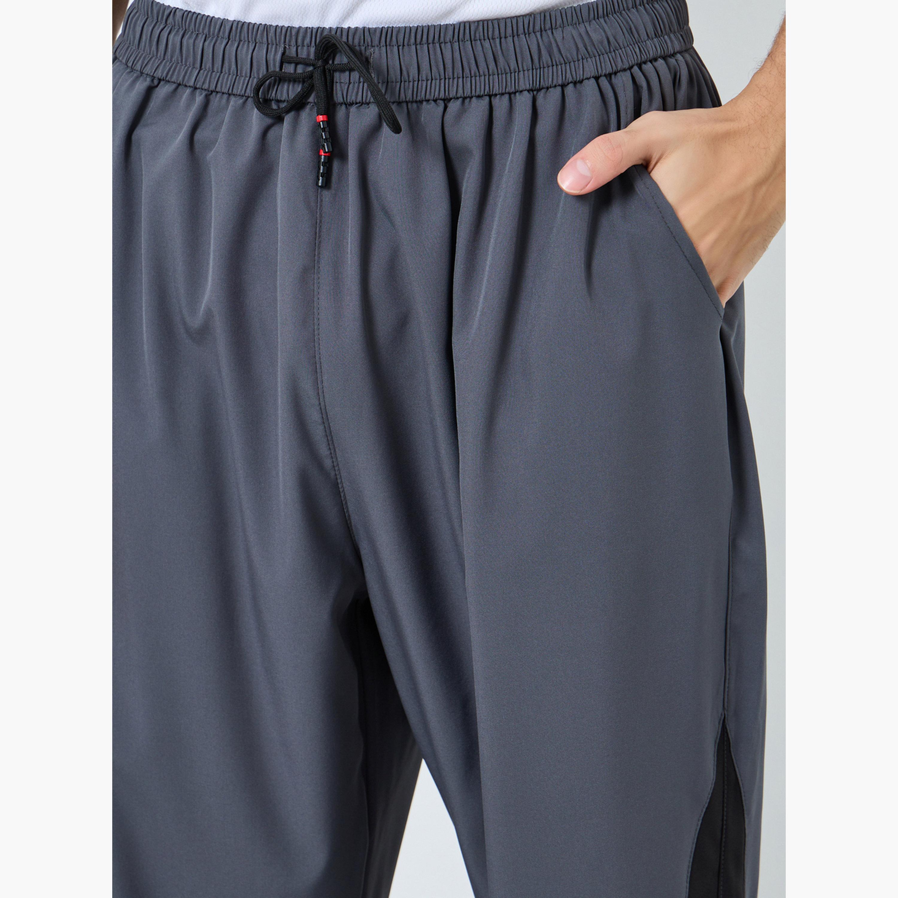 Styli Men Grey Placement Print Regular Fit Track Pants with Side Panel-men-clothing-sportswearandactivewear-bottoms-joggers-image-5