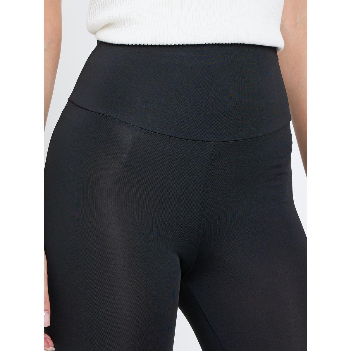 تيك تو - بنطال ضيق أسود سادة متوسط ​​الارتفاع-women-clothing-bottoms-leggings-image-3