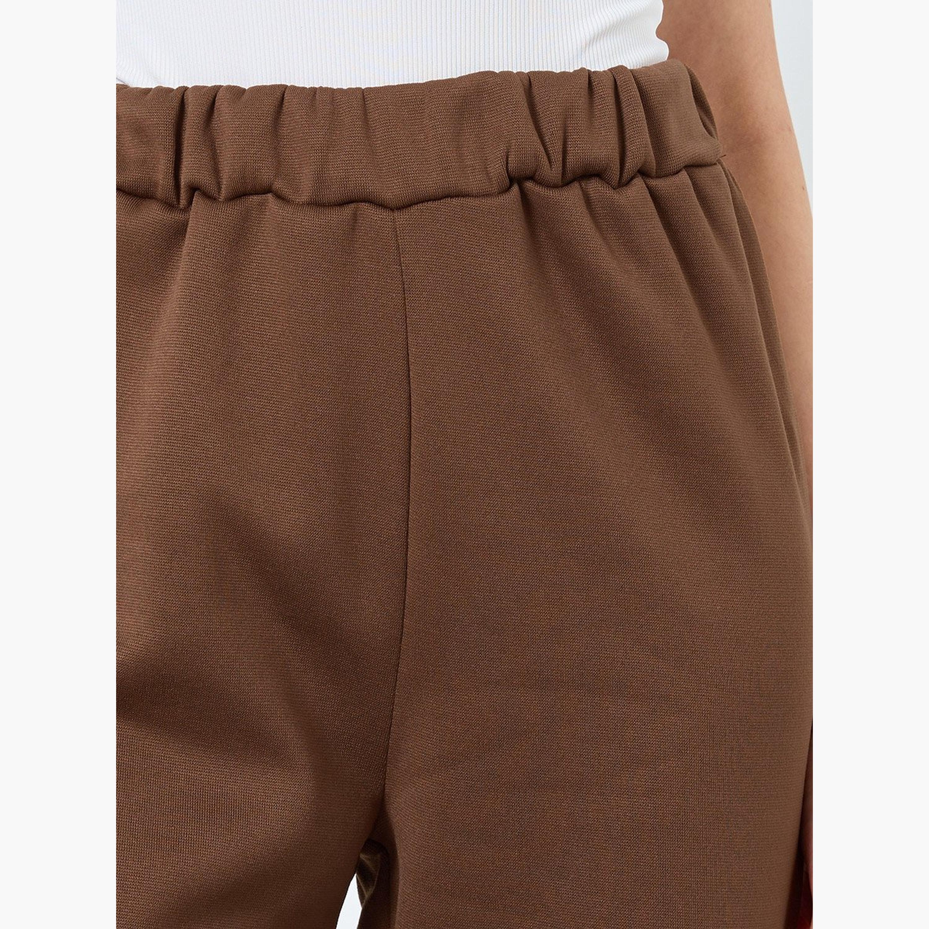 Take Two Brown Knitted Relaxed Fit Joggers-women-clothing-bottoms-joggers-image-3