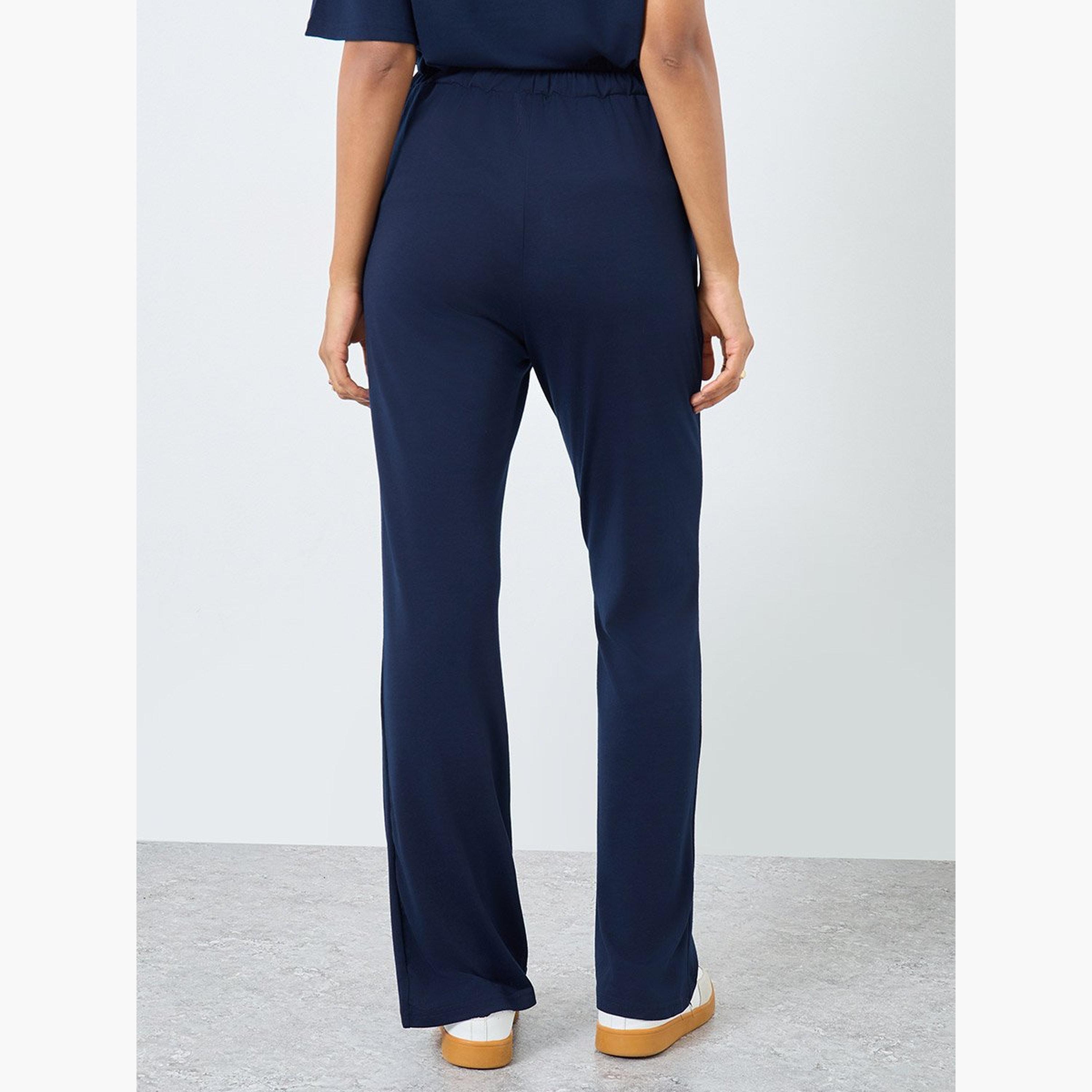 تيك تو - بنطال رياضي فضفاض سادة مع رباط-women-clothing-bottoms-joggers-image-4
