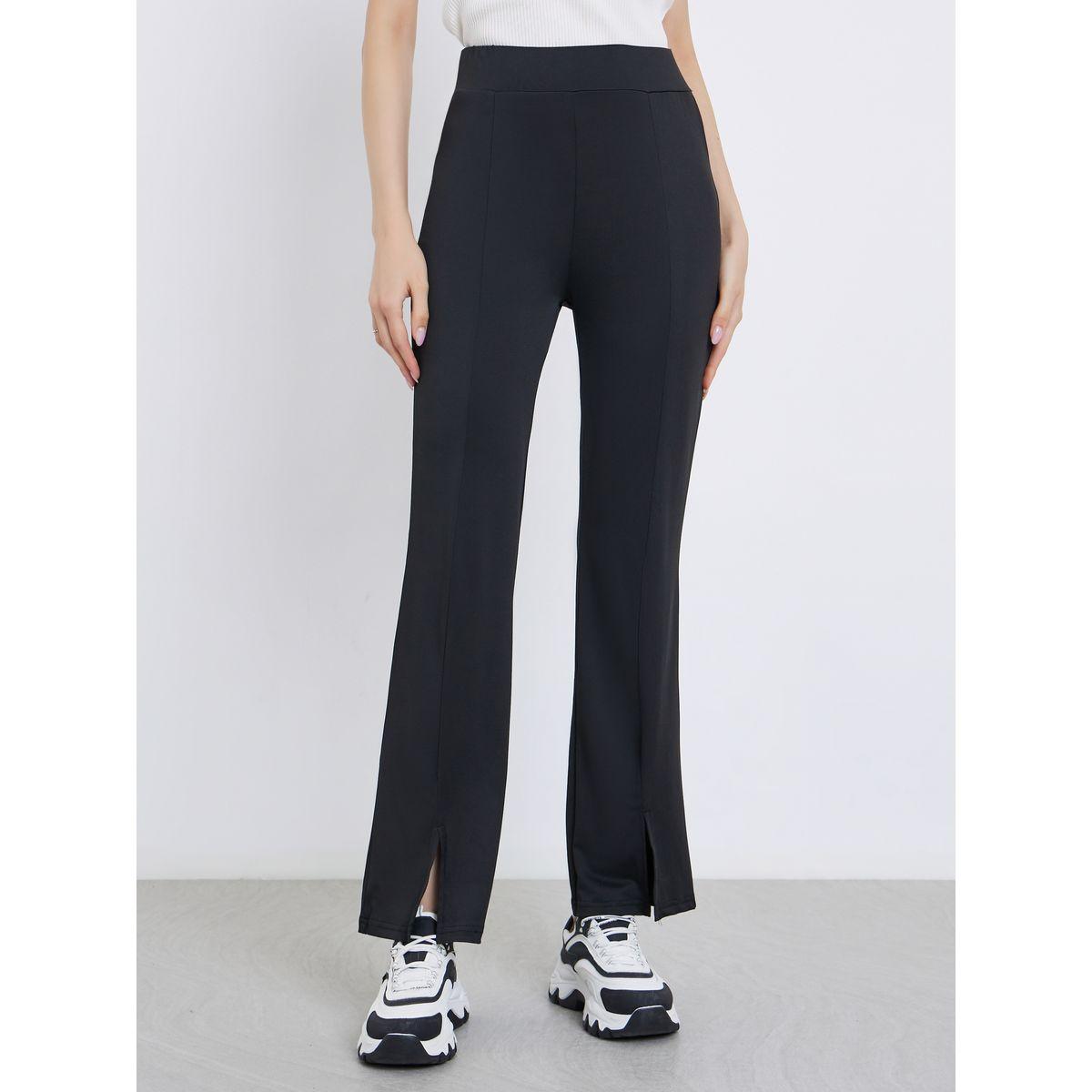 Take Two Black Plain Flared Leggings-women-clothing-leggings-image-2