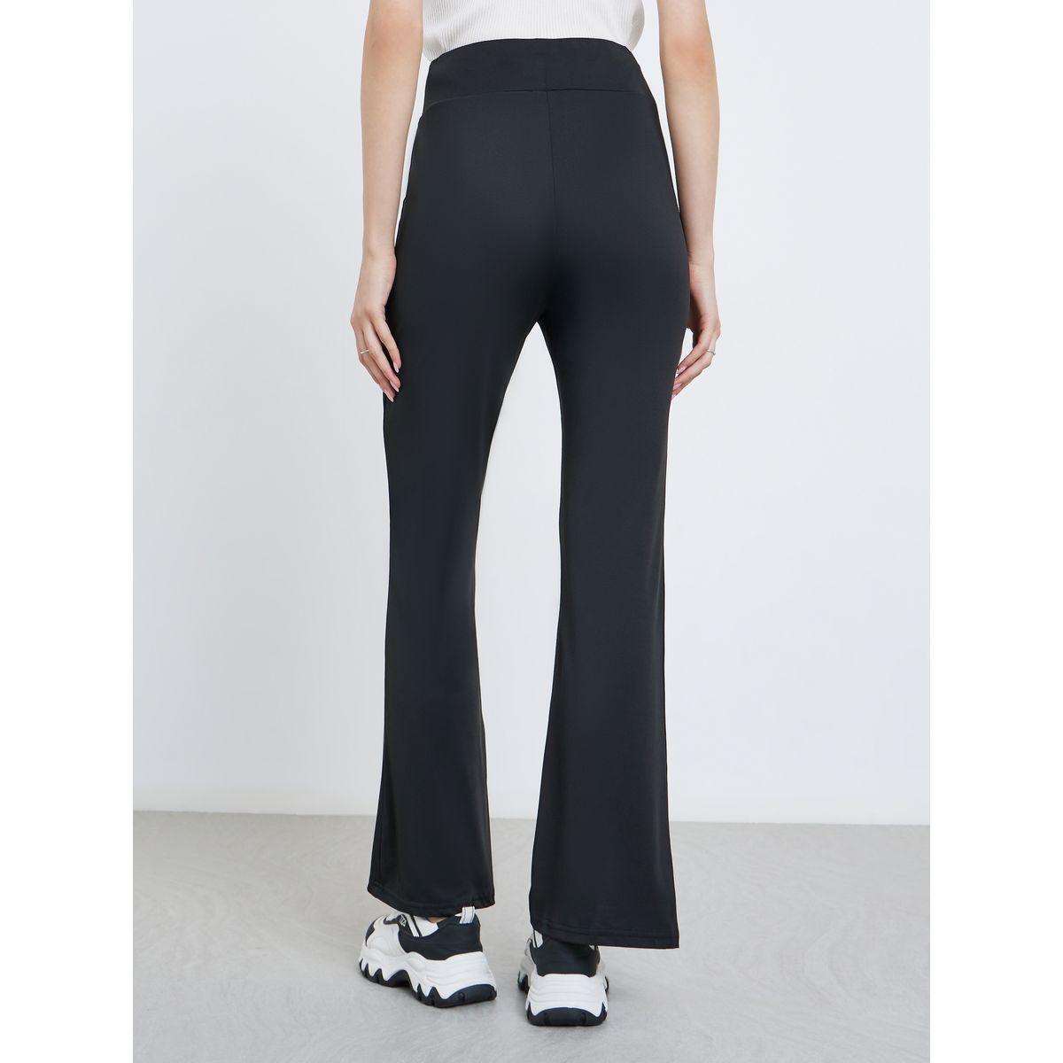 تيك تو - بنطال ضيق أسود سادة واسع-women-clothing-leggings-image-4