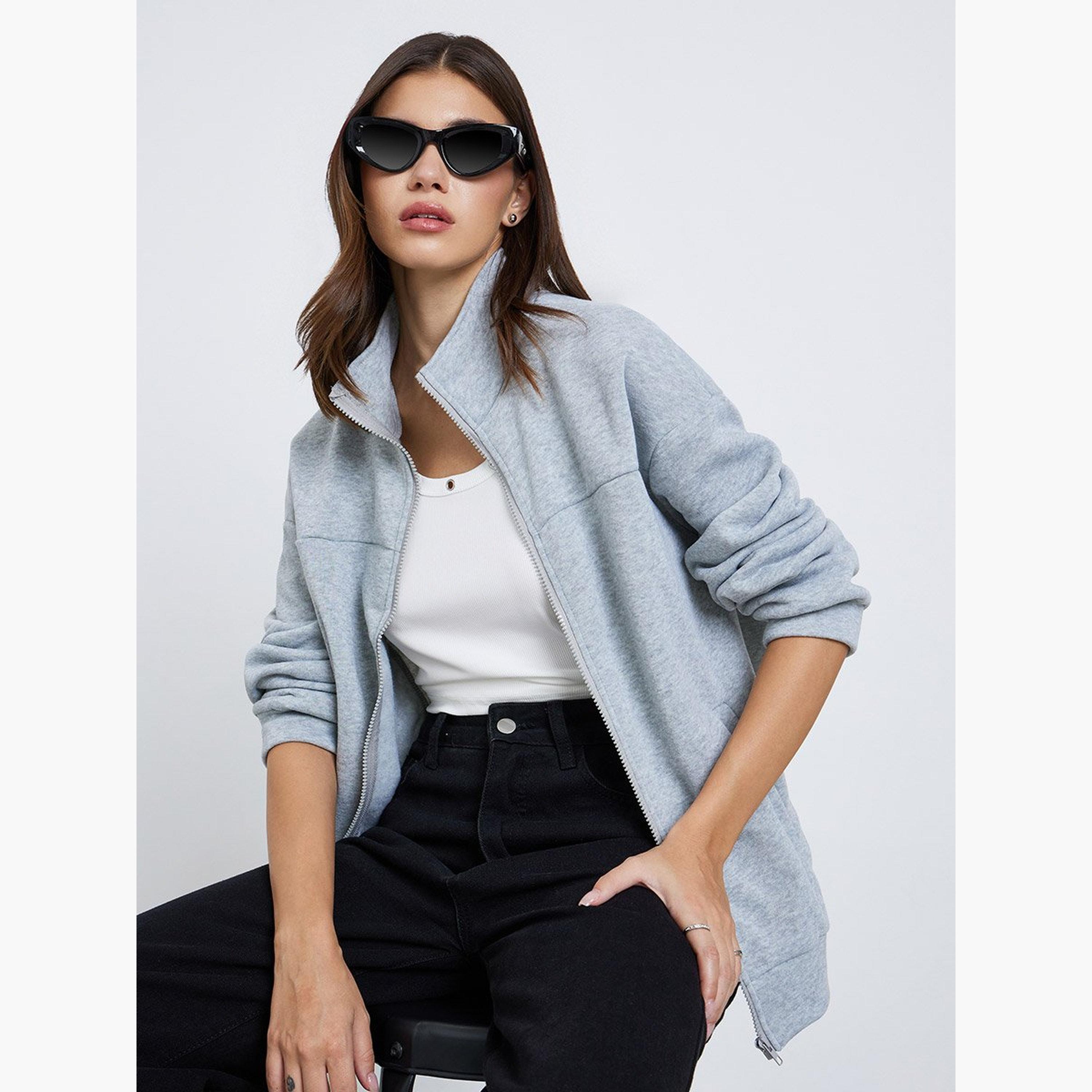 Take Two Solid High Neck Long Sleeves Women's Zip Through Sweatshirt-women-winterwear-hoodiesandsweatshirts-hoodies-image-3