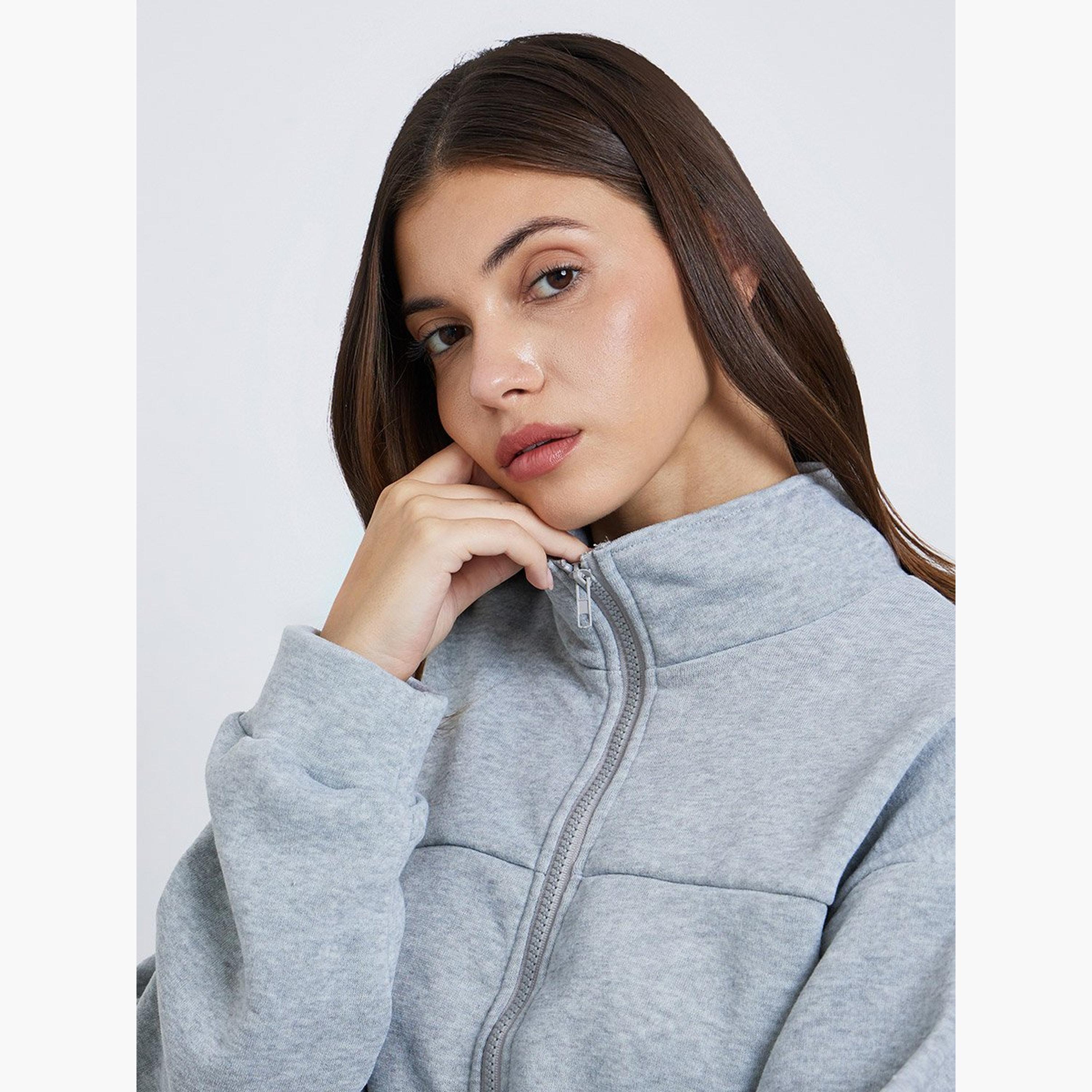 Take Two Solid High Neck Long Sleeves Women's Zip Through Sweatshirt-women-winterwear-hoodiesandsweatshirts-hoodies-image-4