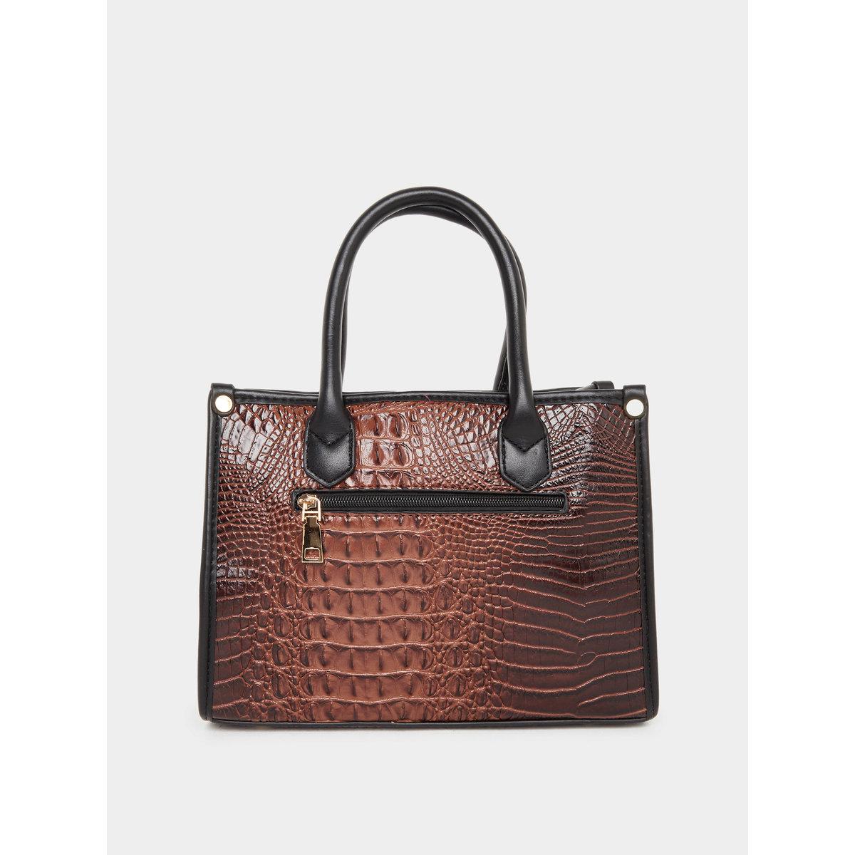شنطة يد بملمس جلد التماسح مع محفظة صغيرة-women-bagsandwallets-handbags-image-3